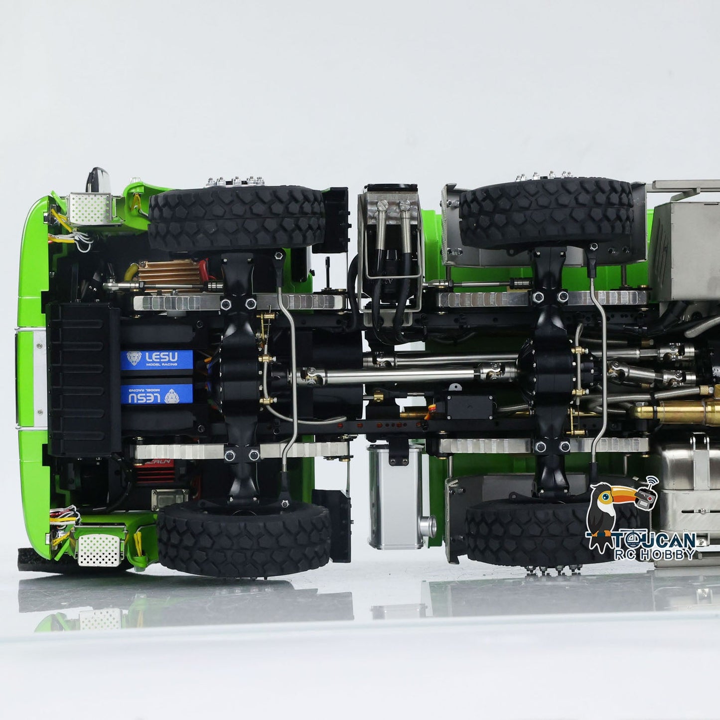 LESU TGS 1/14 RC Hydraulic Roll On Off Dump Truck 8x8 Metal Chassis Dumper Differential Lock EDS Axles 2Speed Gearbox Model Car