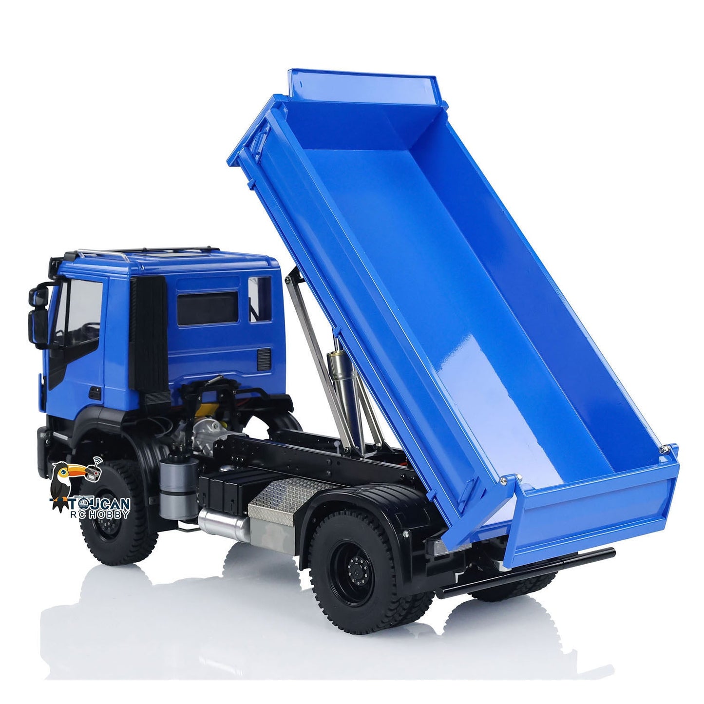 Metal 1/14 4x4 RC Hydraulic Dump Truck Customized Radio Control Tipper Car Simulation Model Assembled and Painted FlySky I6S Controller