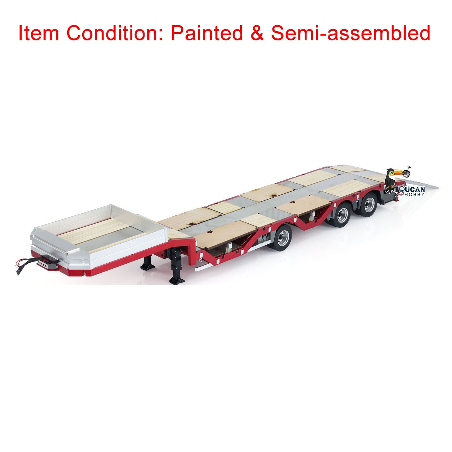1/14 3 Axles Metal Trailer Extendible Trailers for RC Tractor Truck Car Models