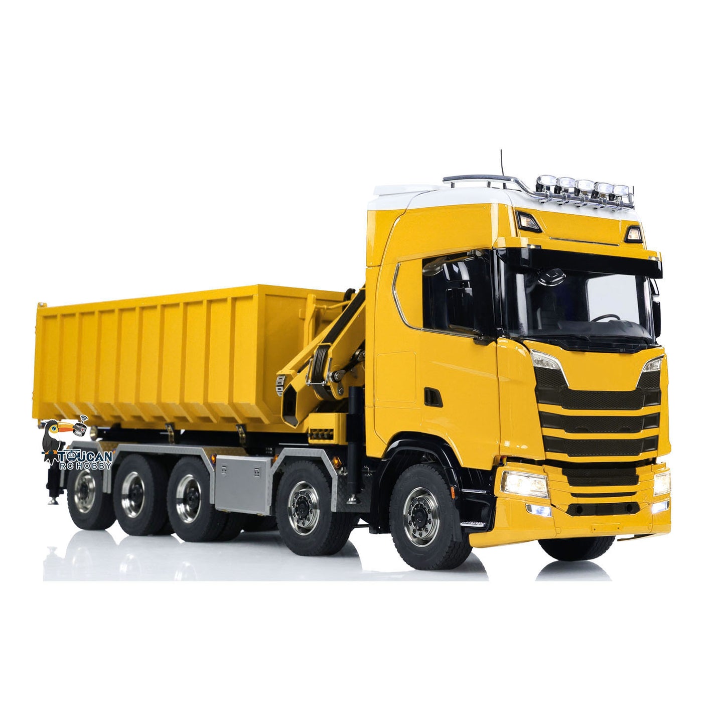 10x10 Metal Chassis 1:14 Hydraulic Crane RC Dumper 770S RTR Full Dump Truck Car