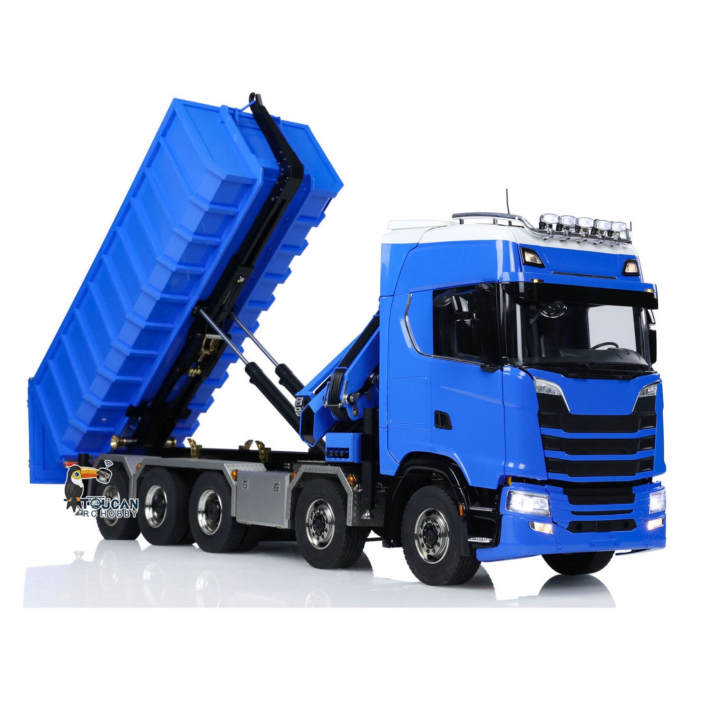 10x10 Metal Chassis 1:14 Hydraulic Crane RC Dumper 770S RTR Full Dump Truck Car