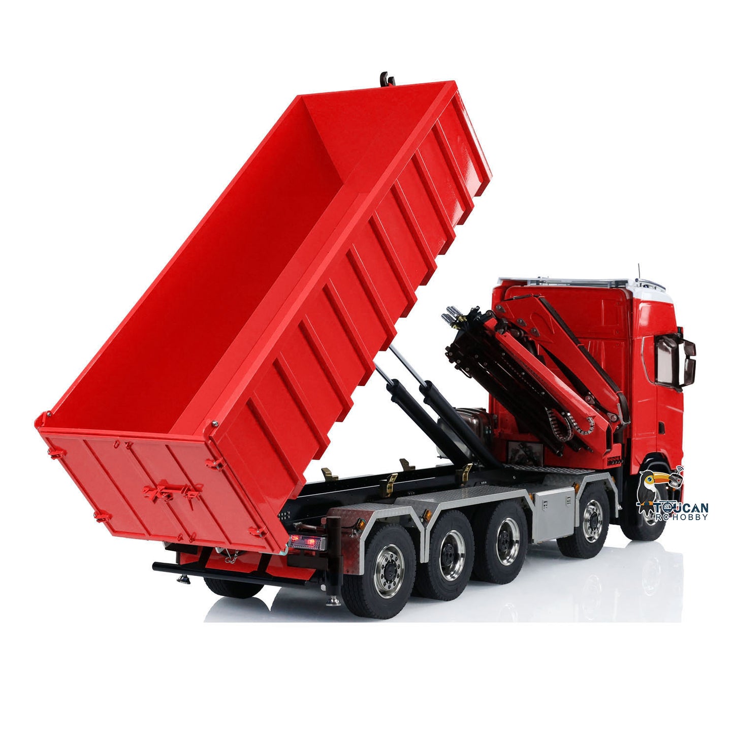 10x10 Metal Chassis 1:14 Hydraulic Crane RC Dumper 770S RTR Full Dump Truck Car