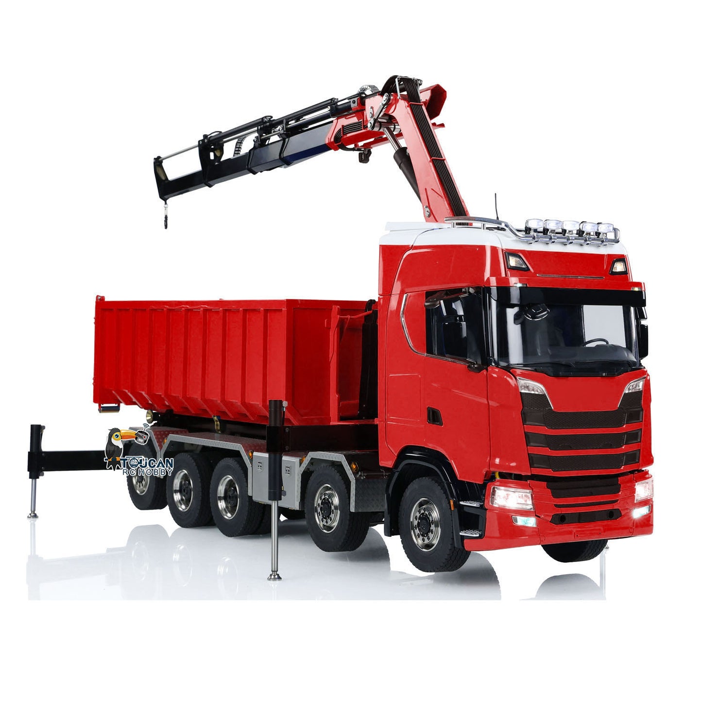 10x10 Metal Chassis 1:14 Hydraulic Crane RC Dumper 770S RTR Full Dump Truck Car