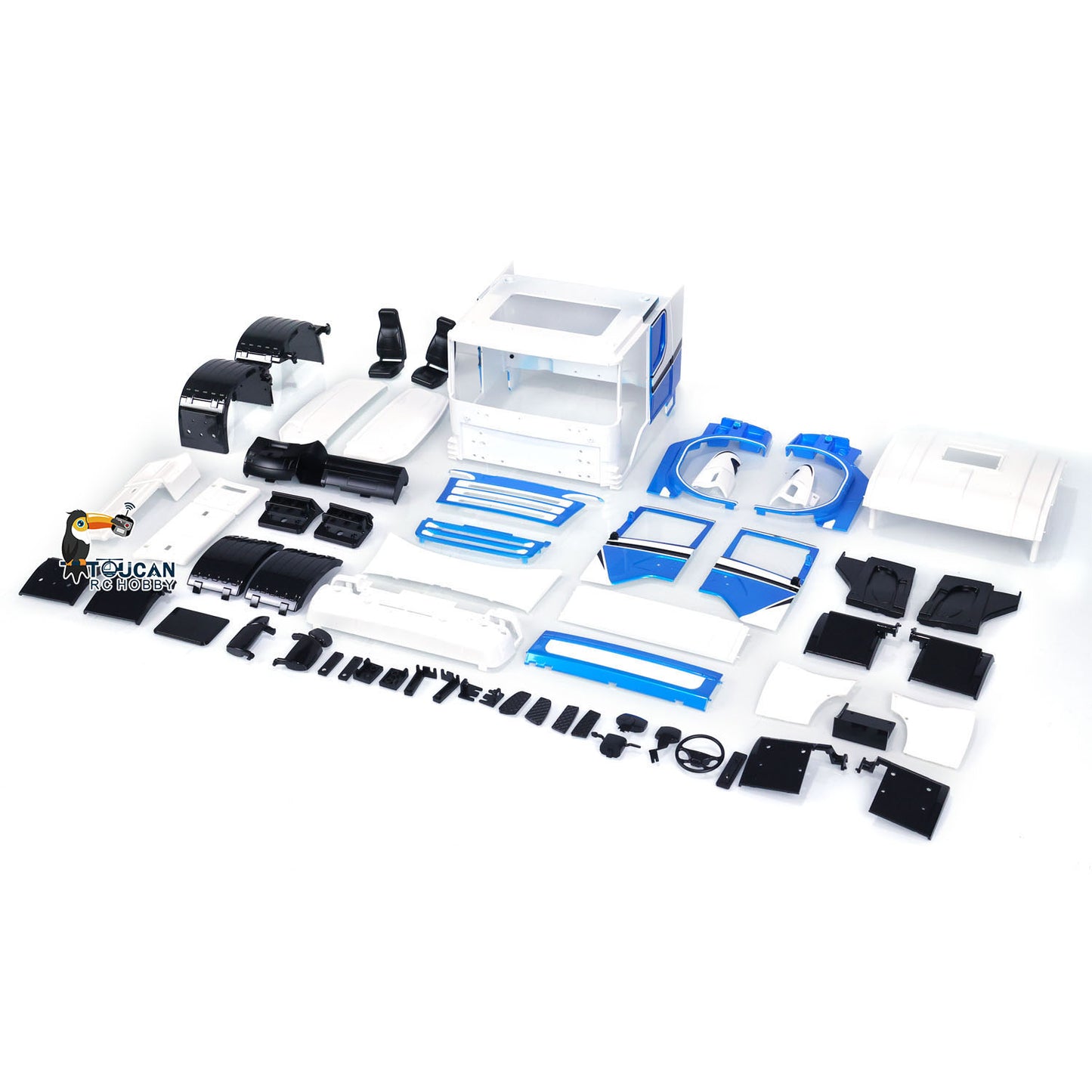 High-roof Cabin Body Shell KIT for 6x6 6x4 1/14 RC Car Remote Control Tractor Trailer Truck DIY Car Hobby Models