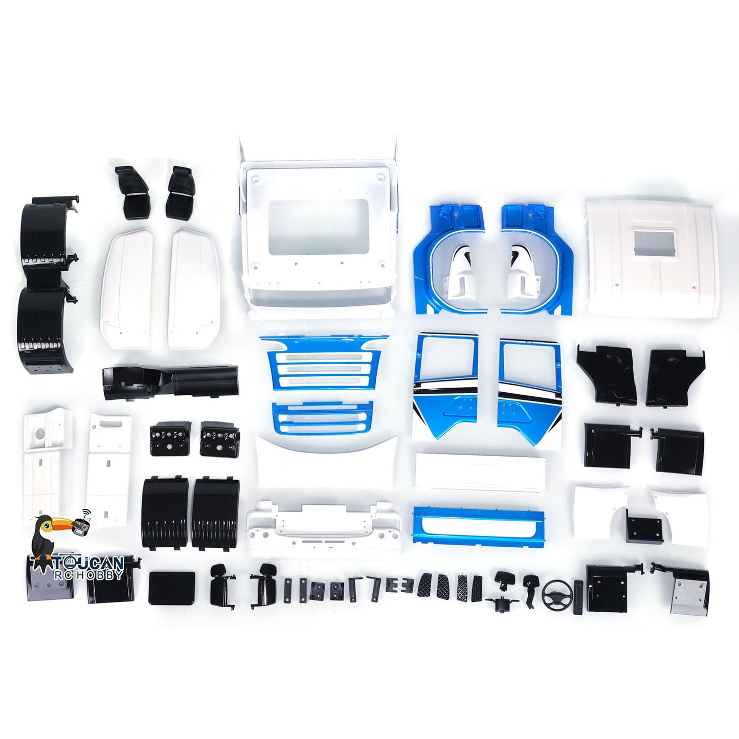 High-roof Cabin Body Shell KIT for 6x6 6x4 1/14 RC Car Remote Control Tractor Trailer Truck DIY Car Hobby Models