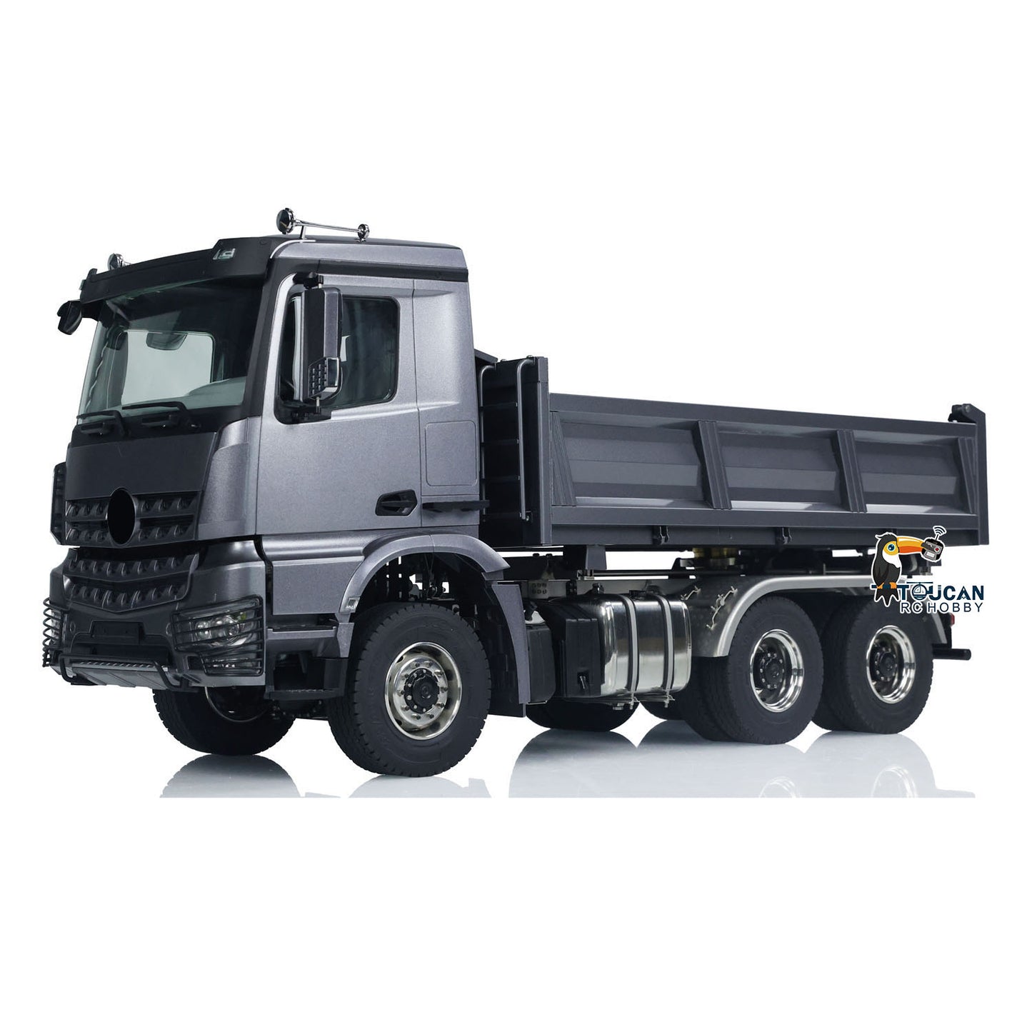 1/14 Hydraulic RC Dump Truck 6x6 Metal Radio Control Tipper Car 3-speed Gearbox with Light Sound System Differential Lock Axles