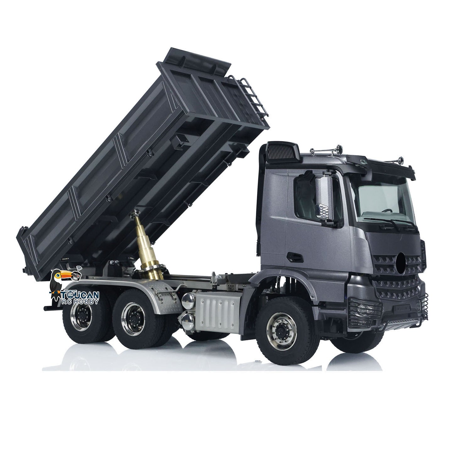 1/14 Hydraulic RC Dump Truck 6x6 Metal Radio Control Tipper Car 3-speed Gearbox with Light Sound System Differential Lock Axles