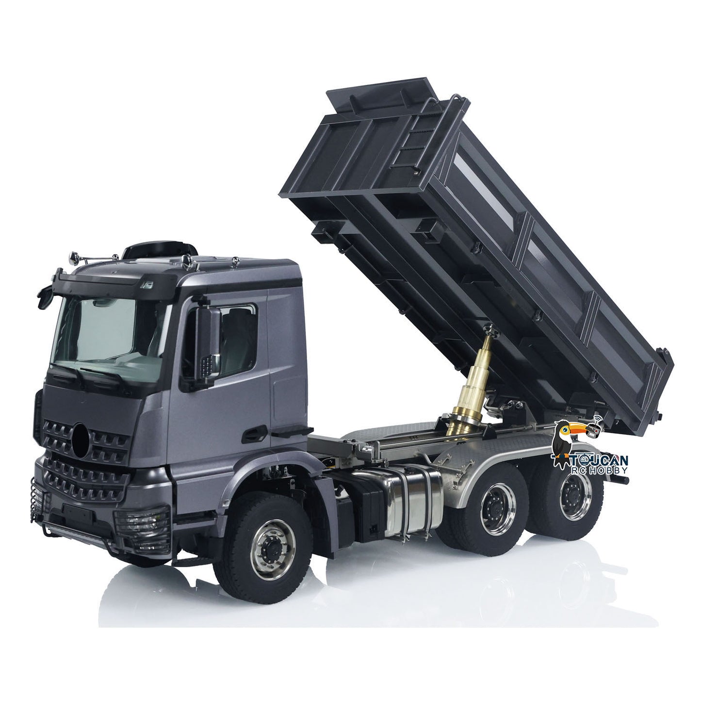 1/14 Hydraulic RC Dump Truck 6x6 Metal Radio Control Tipper Car 3-speed Gearbox with Light Sound System Differential Lock Axles