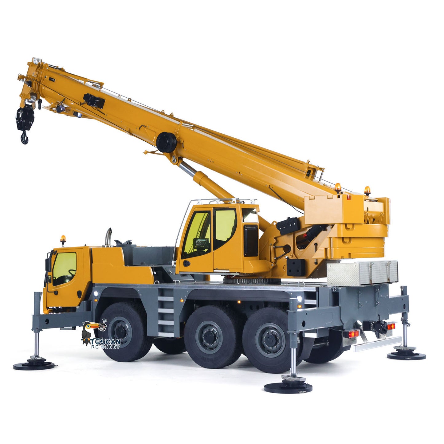 Eyewhale D1050 Metal 1/14 RC Hydraulic Mobile Crane Truck All Terrain Vehicle 3Axles Radio Control Hoist Model Paladin PL18EV