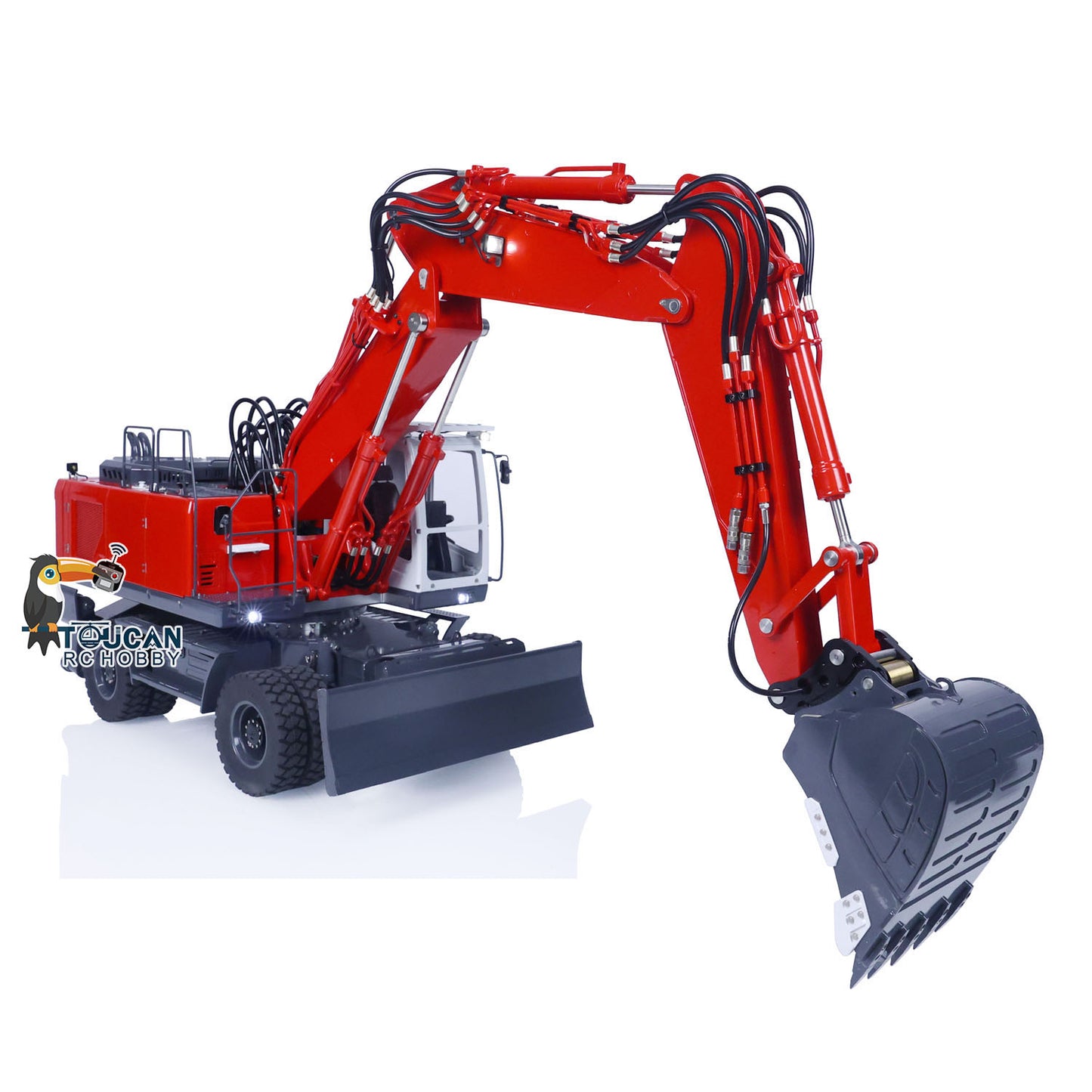 LESU 1/14 3 Arms RC Hydraulic Wheeled Excavator ET30H RTR Remote Control Digger Vehicle Hobby Model PL18EV Customized Version