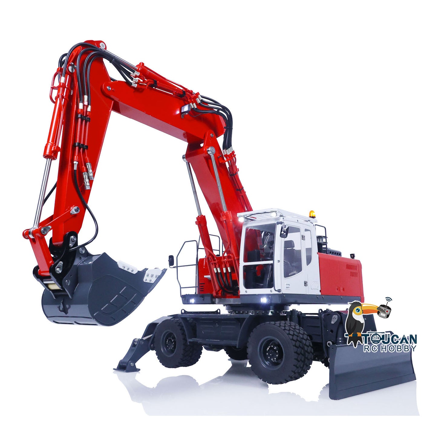 LESU 1/14 3 Arms RC Hydraulic Wheeled Excavator ET30H RTR Remote Control Digger Vehicle Hobby Model PL18EV Customized Version