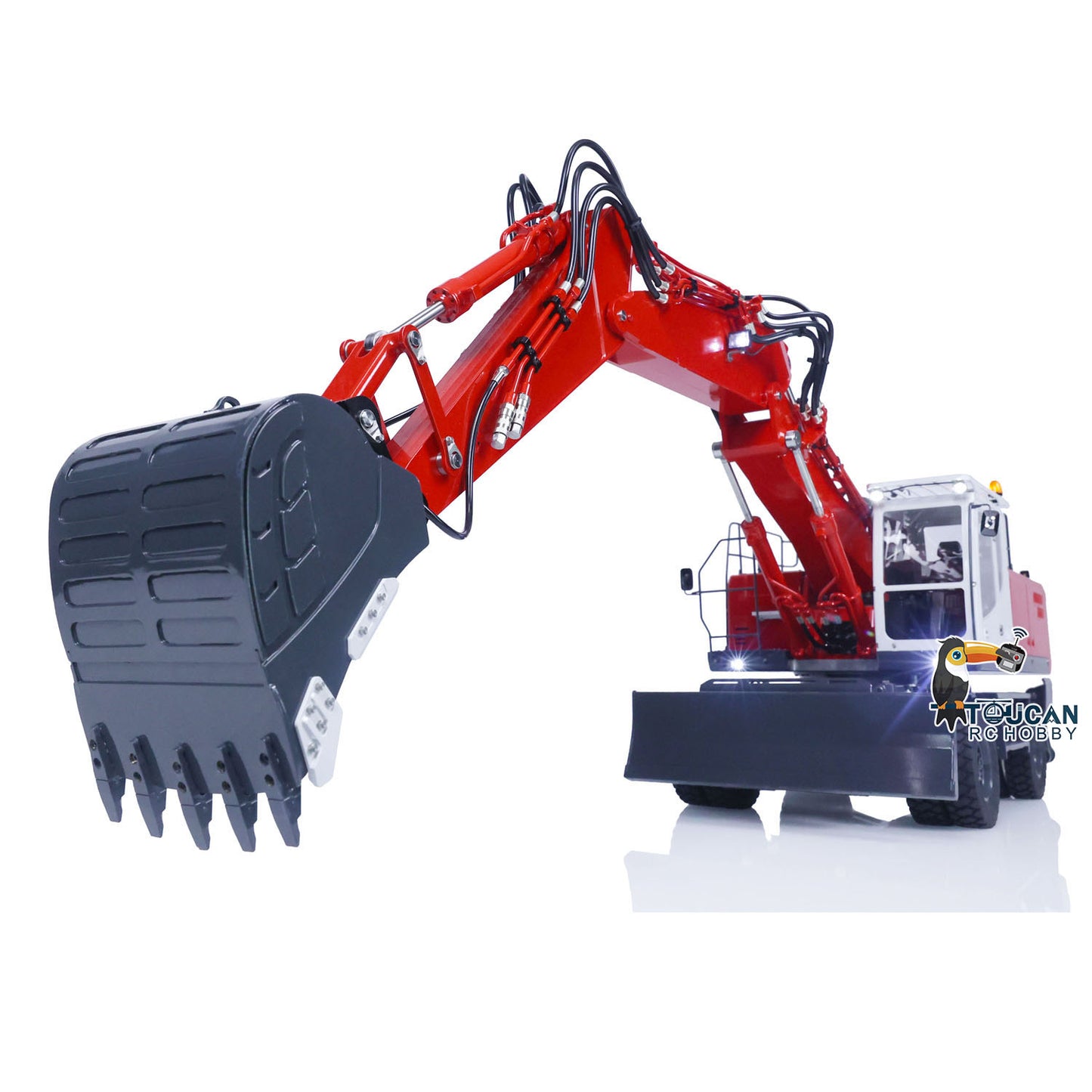 LESU 1/14 3 Arms RC Hydraulic Wheeled Excavator ET30H RTR Remote Control Digger Vehicle Hobby Model PL18EV Customized Version