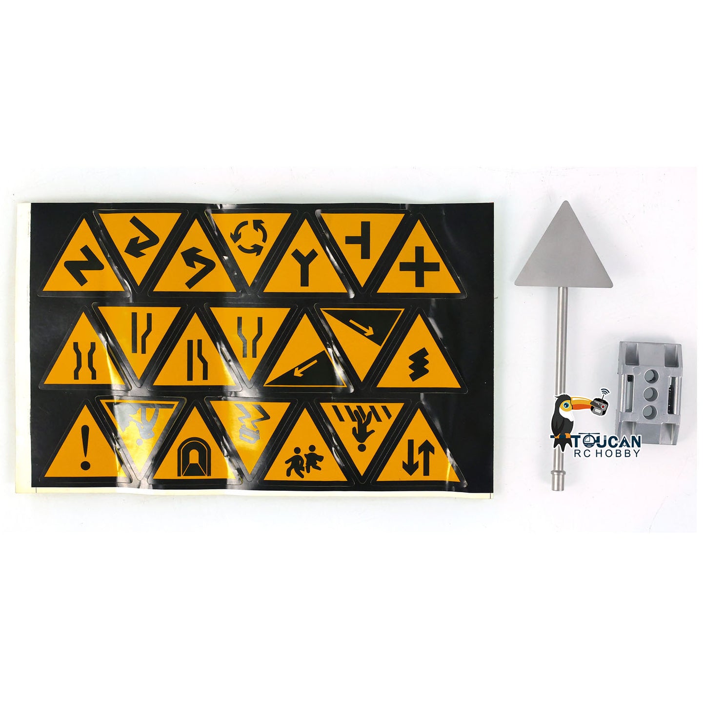 Metal Scene Simulation Traffic Signs Decorative Parts for 1/14 RC Tractor Truck Radio Controlled Dump Car DIY Model
