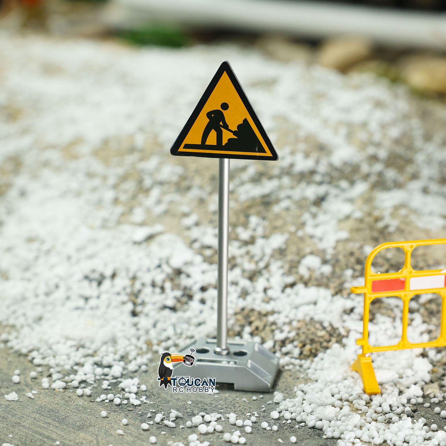 Metal Scene Simulation Traffic Signs Decorative Parts for 1/14 RC Tractor Truck Radio Controlled Dump Car DIY Model