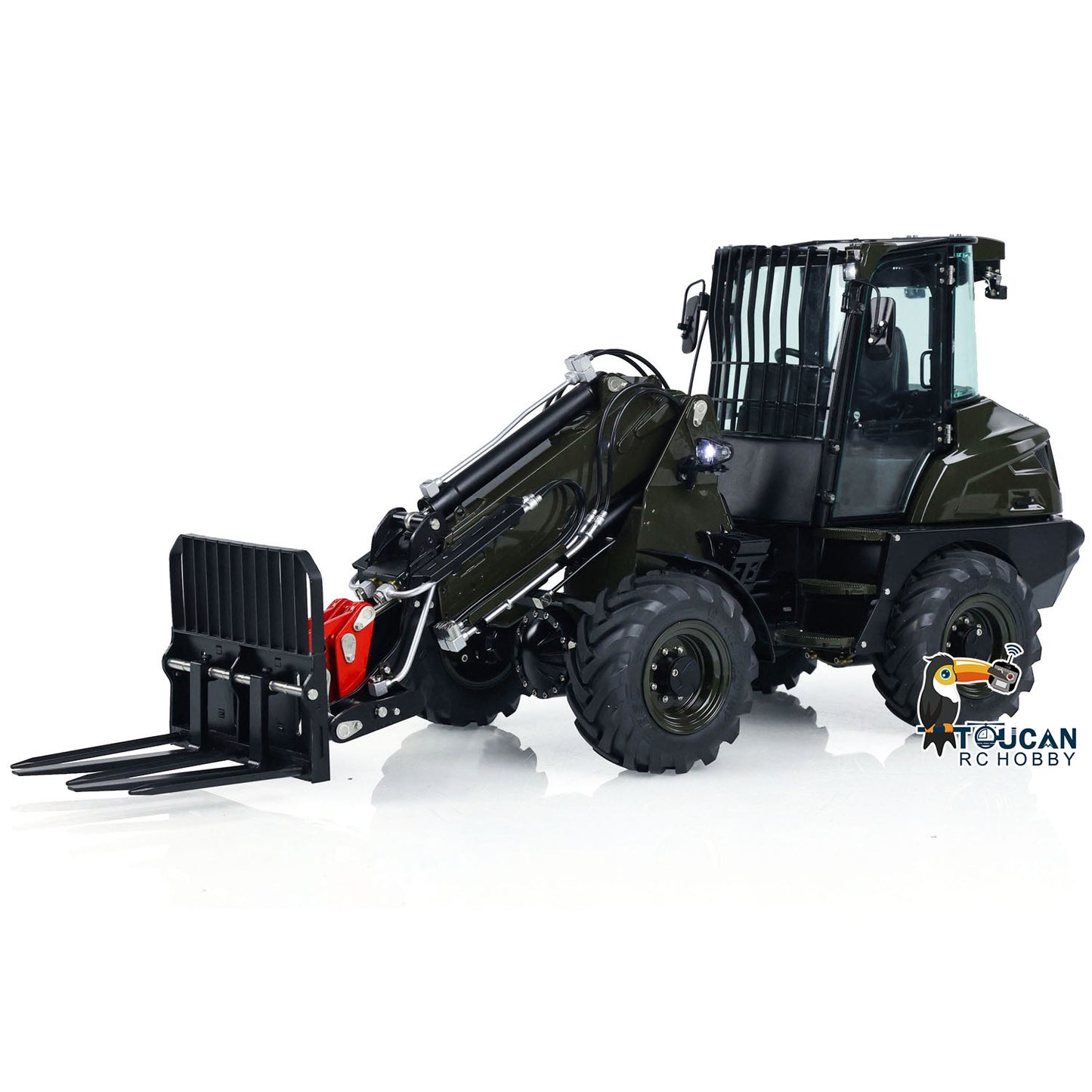 LESU 1/14 AT1050 RC Hydraulic Fork Truck Painted Telescopic Arm Loader Car Model