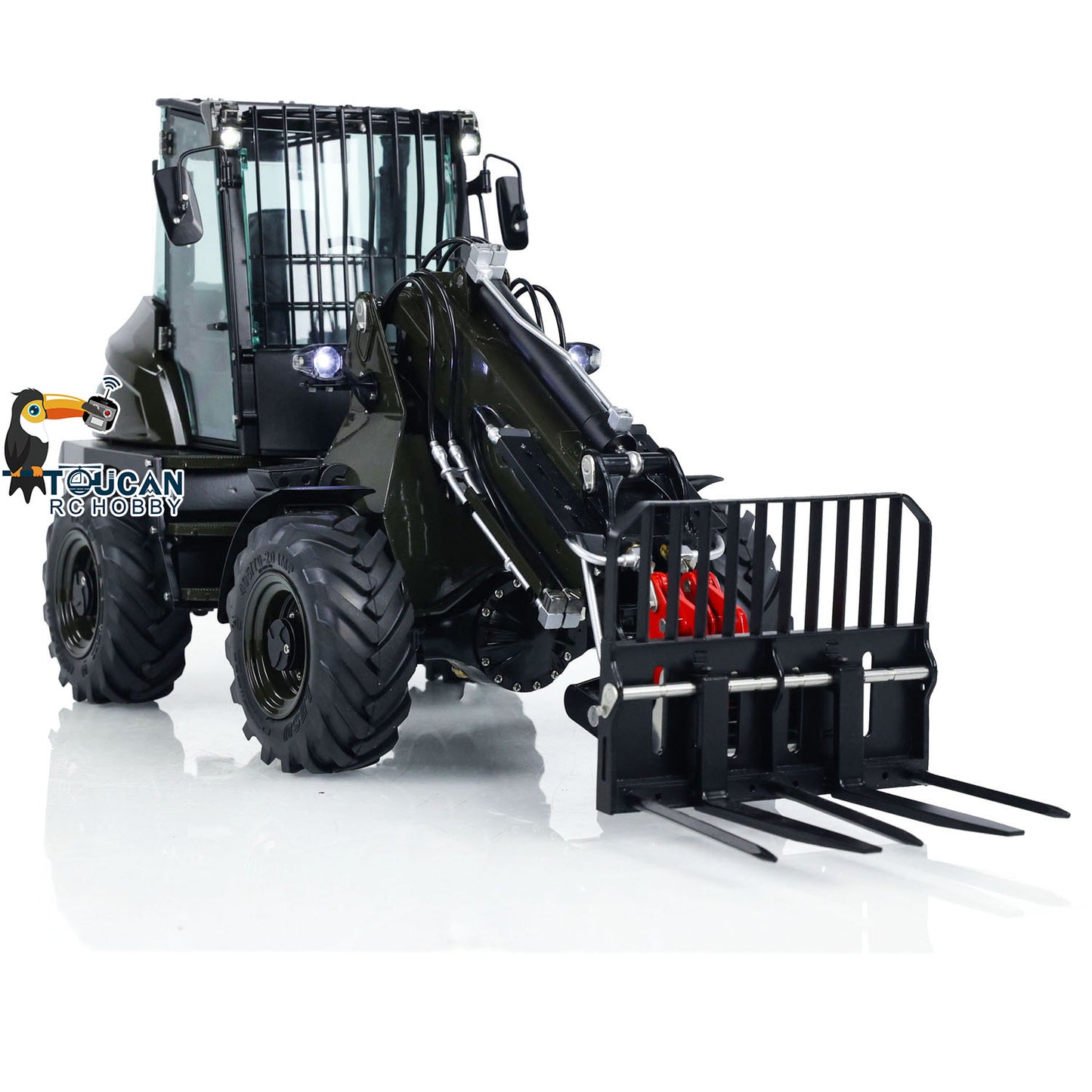 LESU 1/14 AT1050 RC Hydraulic Fork Truck Painted Telescopic Arm Loader Car Model