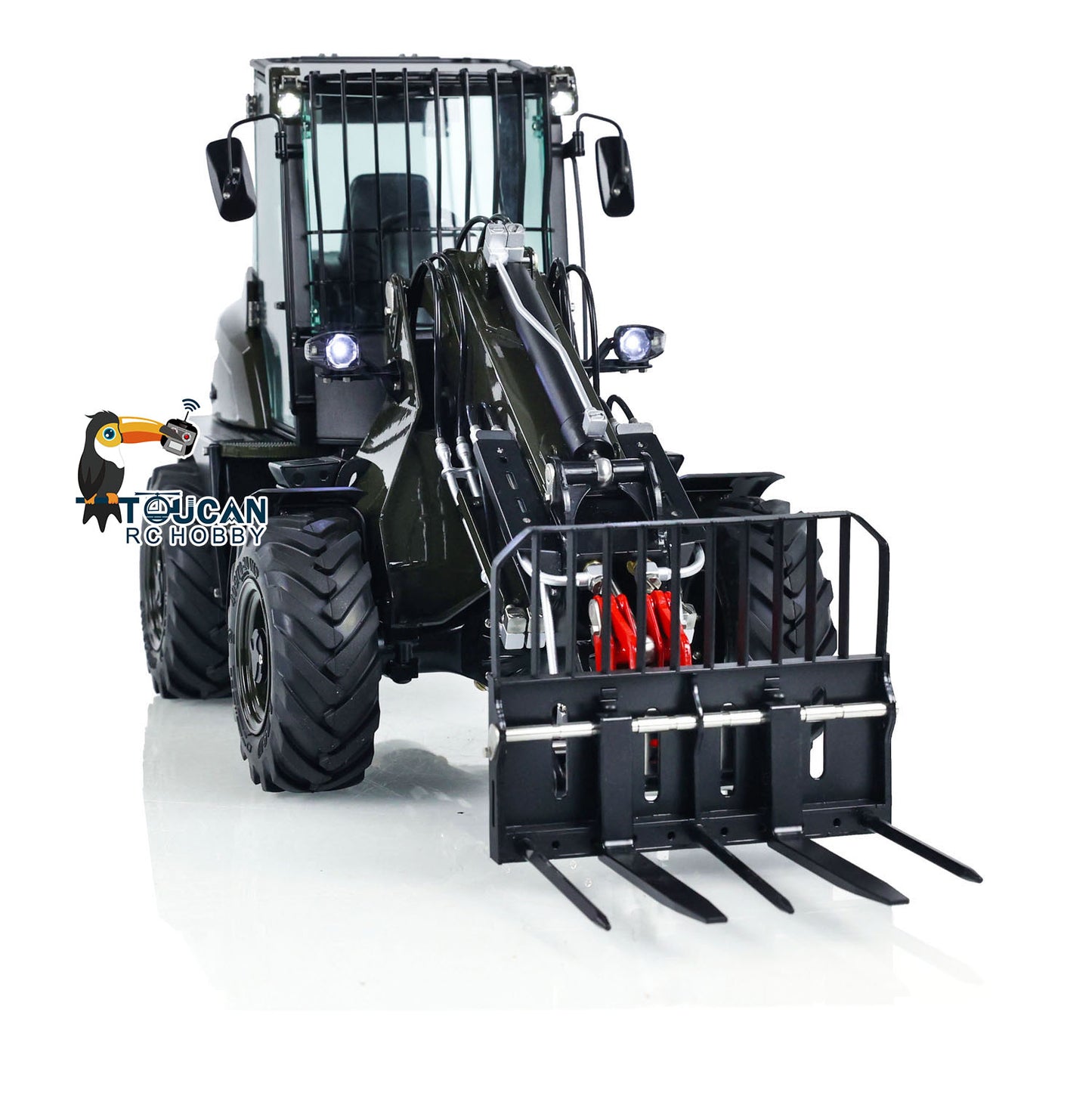 LESU 1/14 AT1050 RC Hydraulic Fork Truck Painted Telescopic Arm Loader Car Model