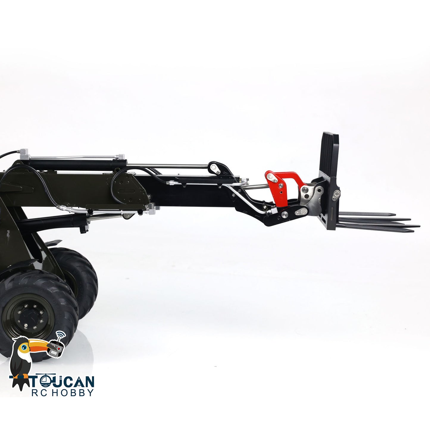LESU 1/14 AT1050 RC Hydraulic Fork Truck Painted Telescopic Arm Loader Car Model