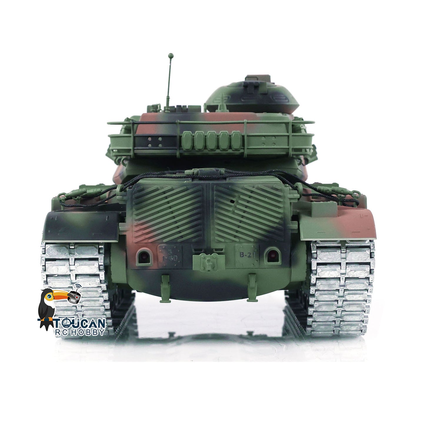 1/16 RC Tank M60A3 Remote Control Battle Tanks Camo Green Metal Wheels Tracks LED Light Sound Infrared Battle System Metal Wheel