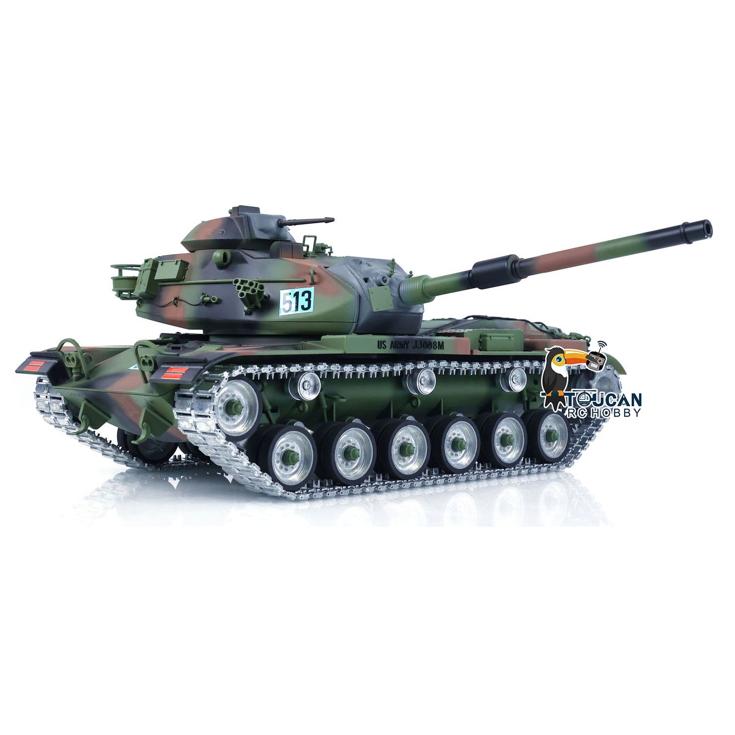 1/16 RC Tank M60A3 Remote Control Battle Tanks Camo Green Metal Wheels Tracks LED Light Sound Infrared Battle System Metal Wheel