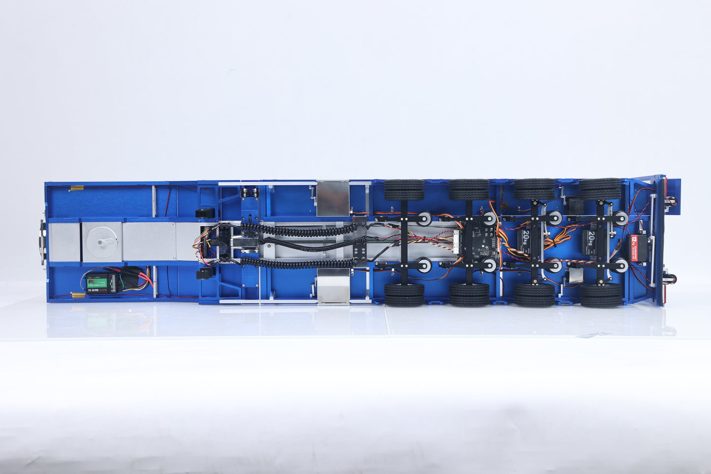 Degree 1/14 Metal Heavy 4Axle Steering Trailer 997 V2 Adjustable Length Width For TAMIYA Remote Control Tractor Truck 56379