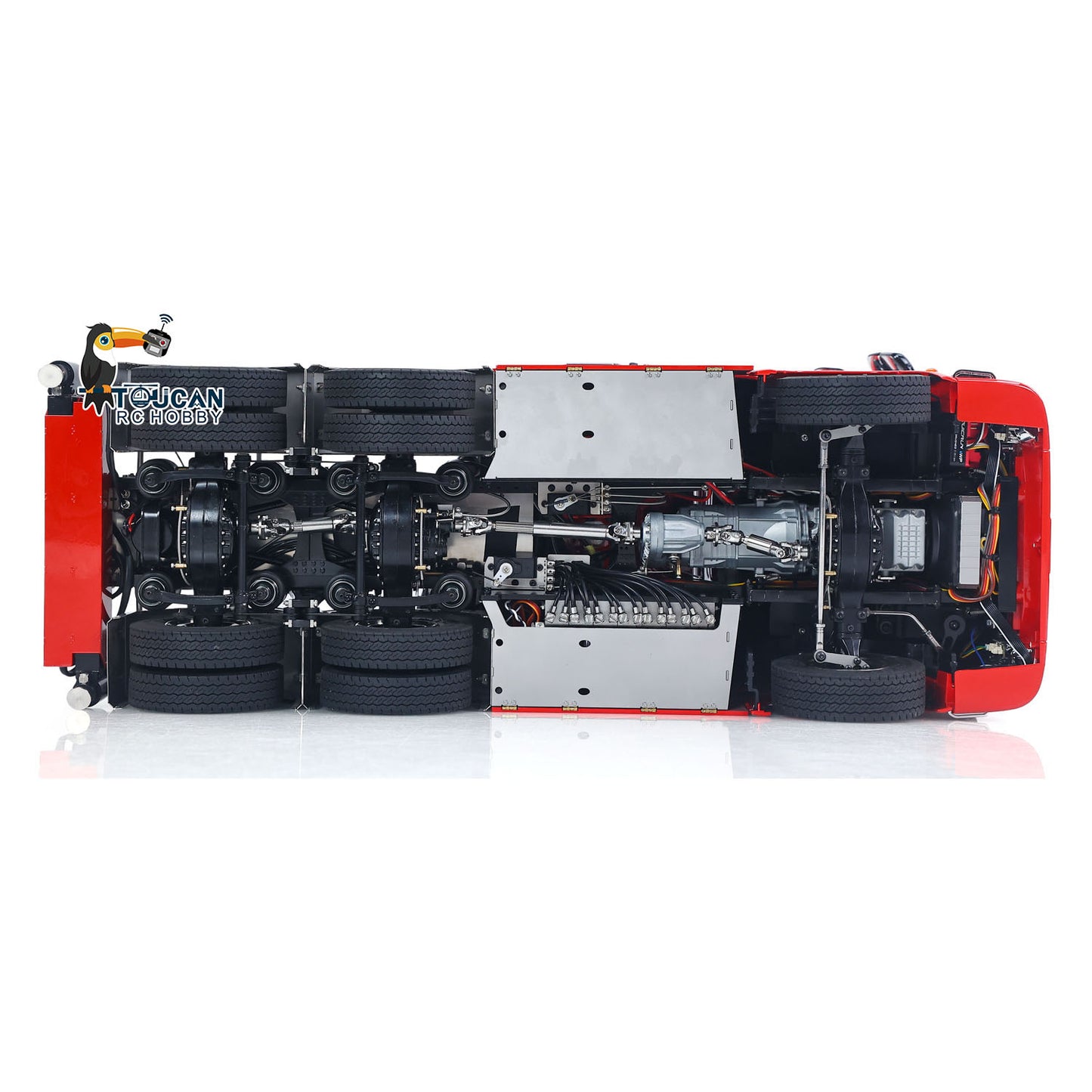 1/14 Remote Control Tractor Truck 7-way Valves Hydraulic Crane 6x6 RC Lorry Car 3Speed Gearbox Axle Locks Light Sound System