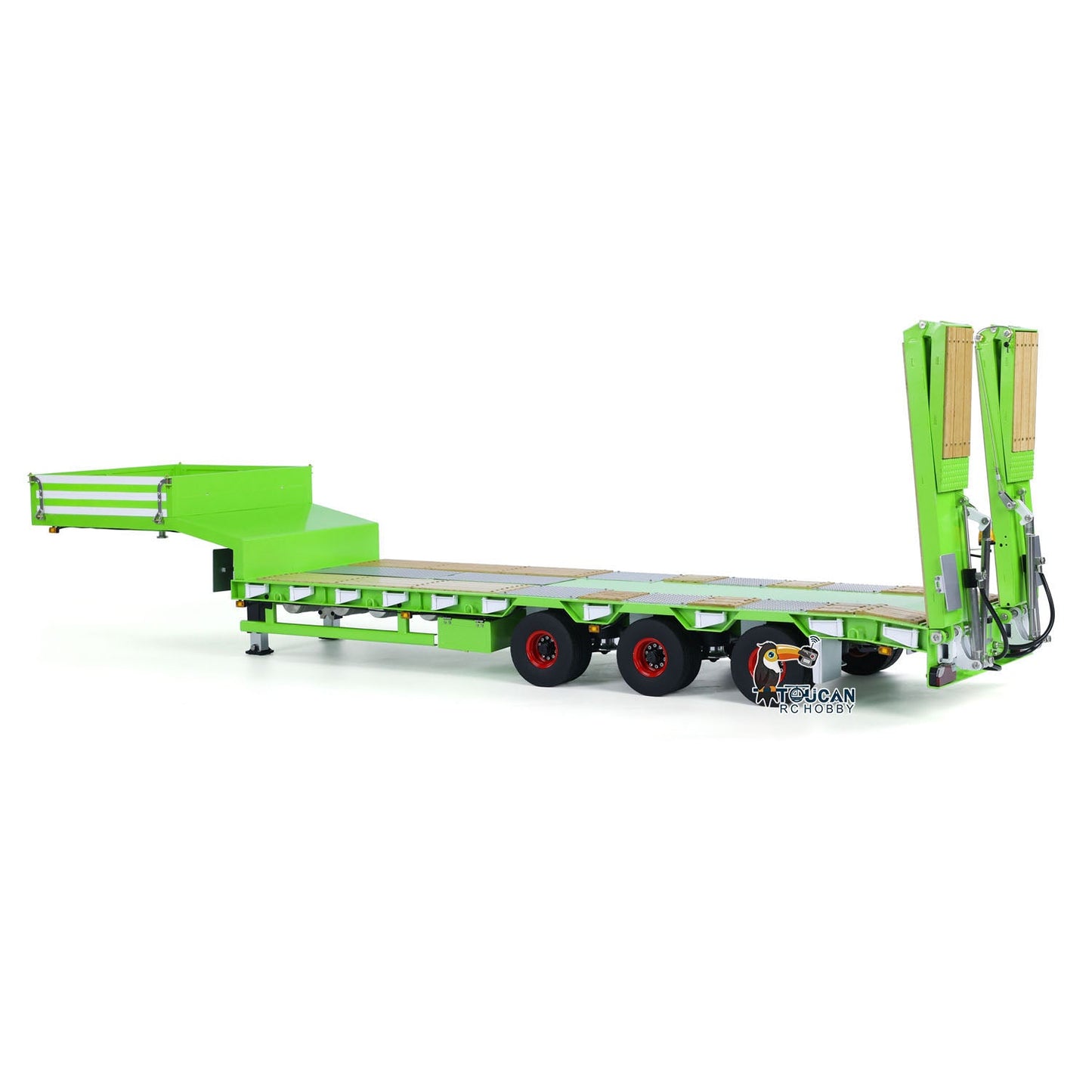 1/14 LESU Metal Trailer Hydraulic Lifting Tailboard Electric Legs Painted for RC Tractor Truck DIY Radio Controlled Lorry Car