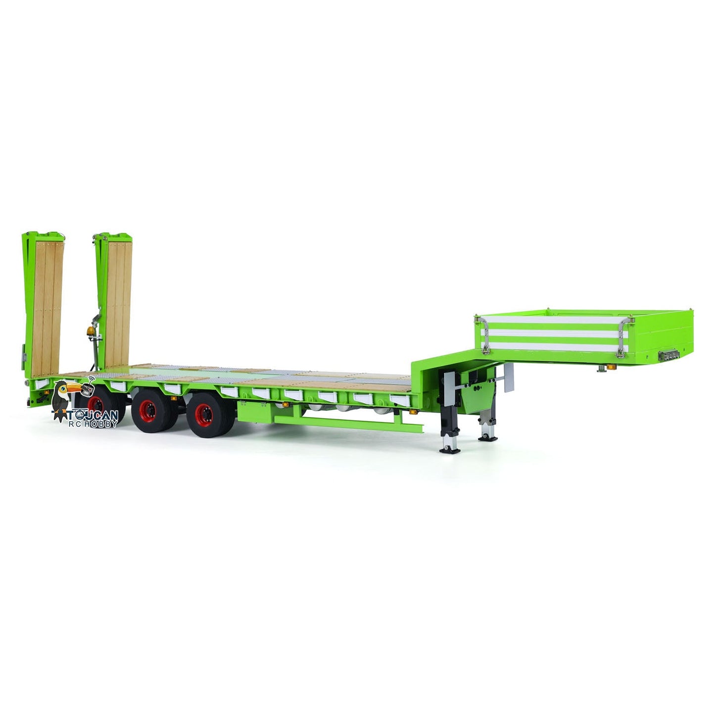 1/14 LESU Metal Trailer Hydraulic Lifting Tailboard Electric Legs Painted for RC Tractor Truck DIY Radio Controlled Lorry Car