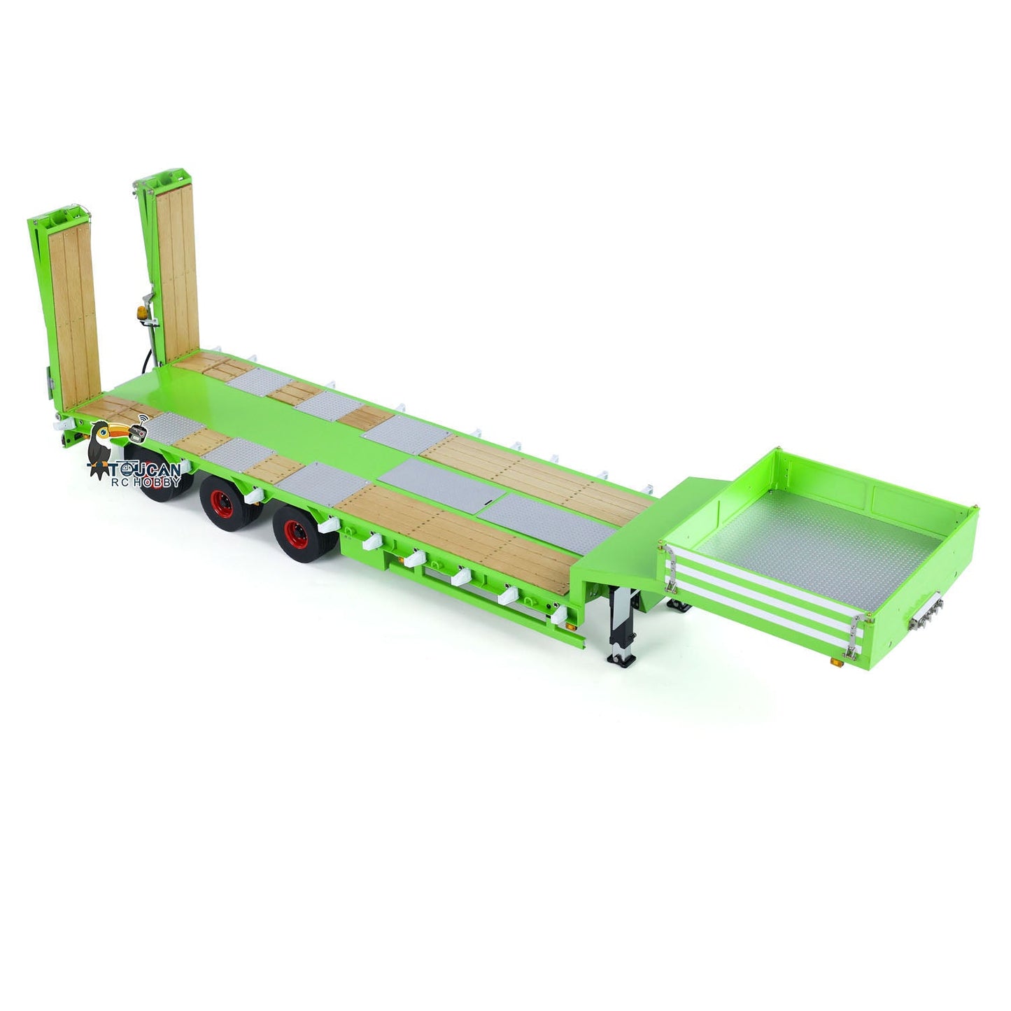 1/14 LESU Metal Trailer Hydraulic Lifting Tailboard Electric Legs Painted for RC Tractor Truck DIY Radio Controlled Lorry Car