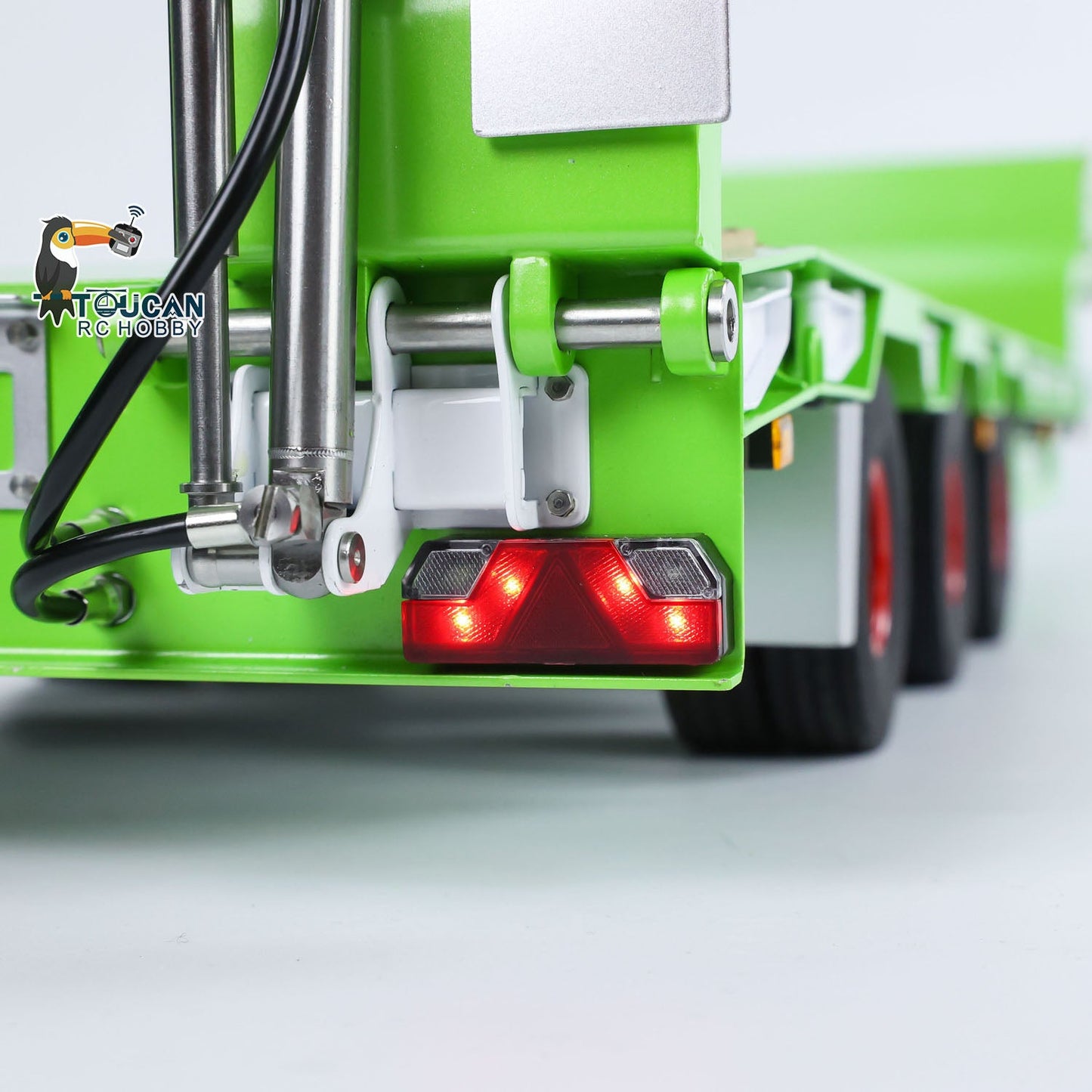 1/14 LESU Metal Trailer Hydraulic Lifting Tailboard Electric Legs Painted for RC Tractor Truck DIY Radio Controlled Lorry Car
