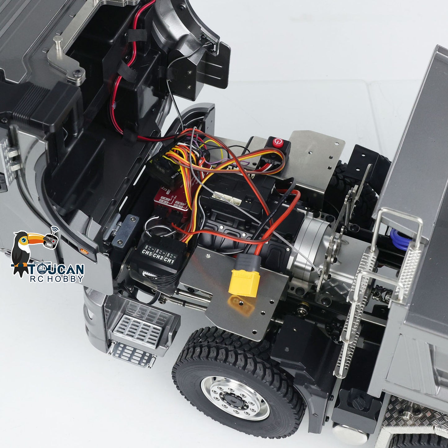 Radio Control 1:14 Hydraulic Tipper Metal Cabin Shell Differential Lock 8x8 Chassis 2Speed RC Dump Truck Sound Light