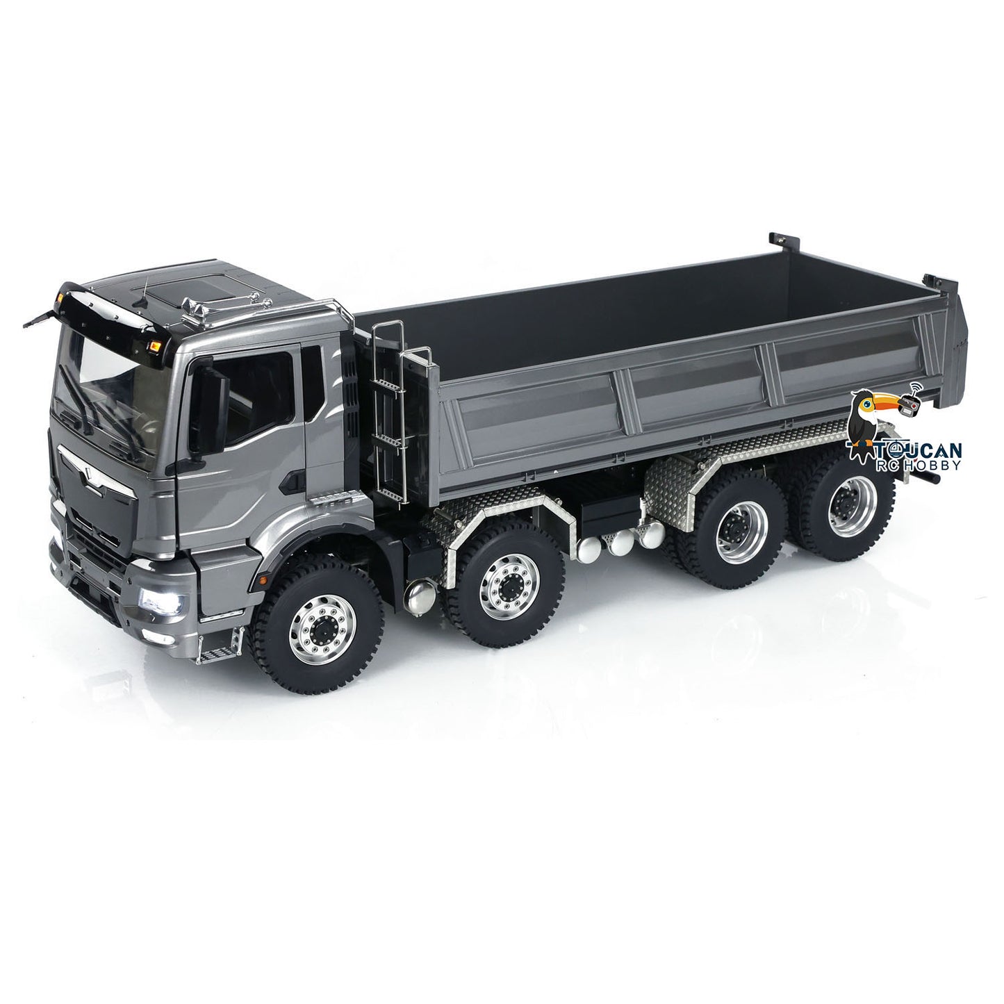Radio Control 1:14 Hydraulic Tipper Metal Cabin Shell Differential Lock 8x8 Chassis 2Speed RC Dump Truck Sound Light
