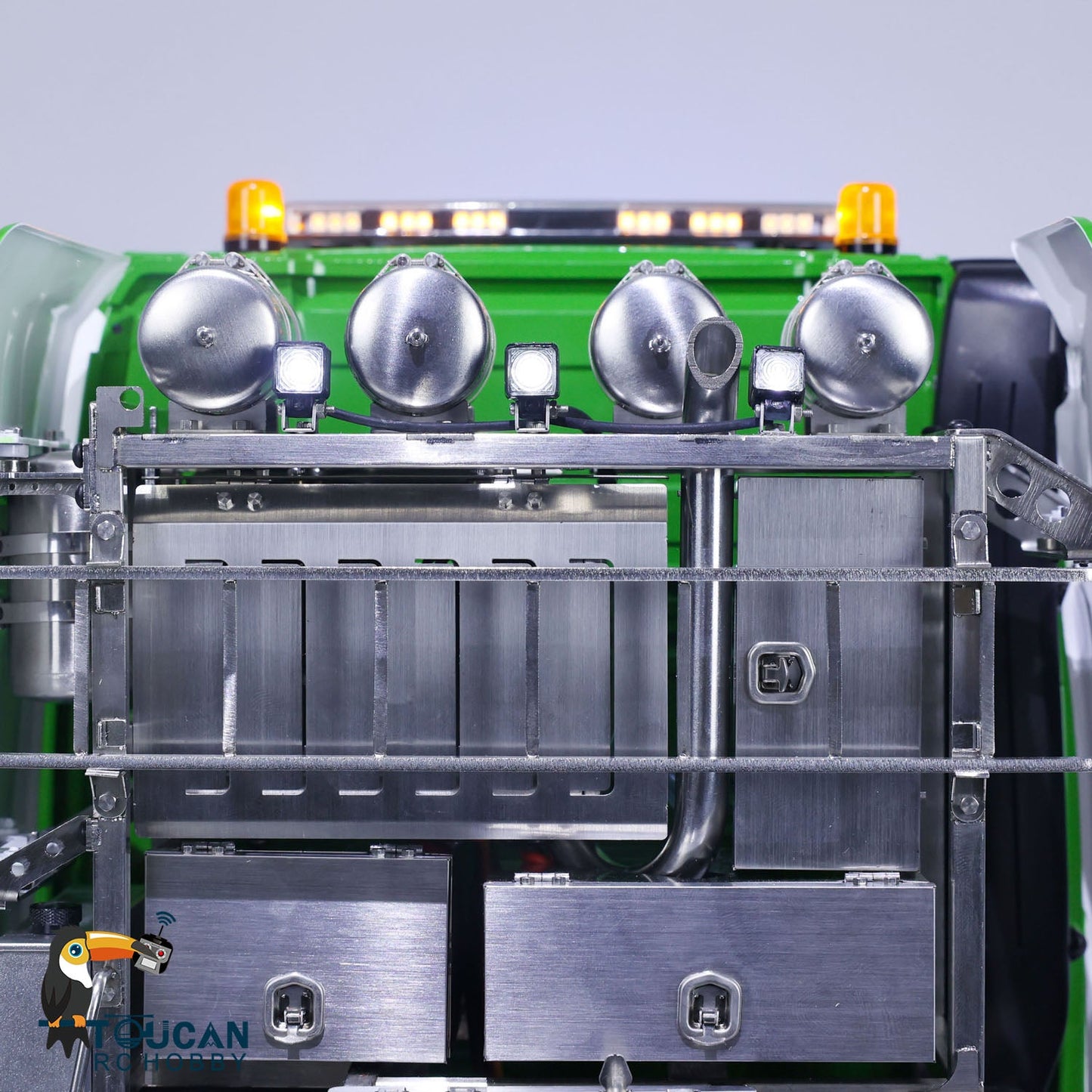 1/14 LESU RC Tractor Truck Remote Control Car Models Metal Chassis Equipment Rack Lock Differential Sound Light Painted