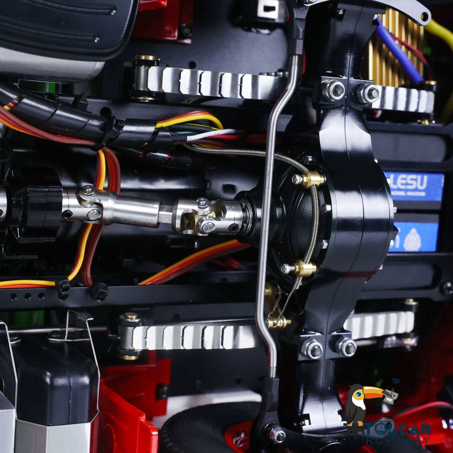 1/14 LESU RC Tractor Truck Remote Control Car Models Metal Chassis Equipment Rack Lock Differential Sound Light Painted