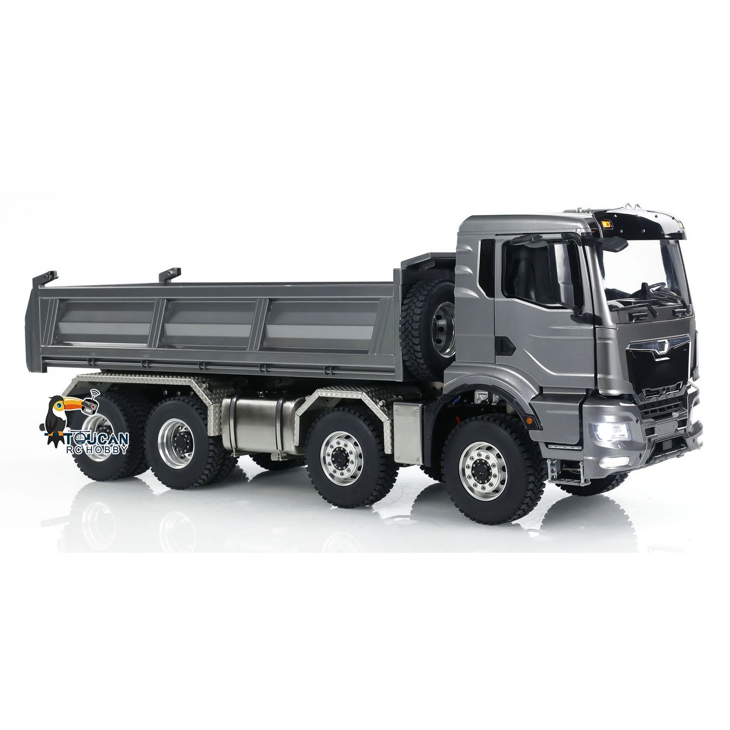 Radio Control 1:14 Hydraulic Tipper Metal Cabin Shell Differential Lock 8x8 Chassis 2Speed RC Dump Truck Sound Light