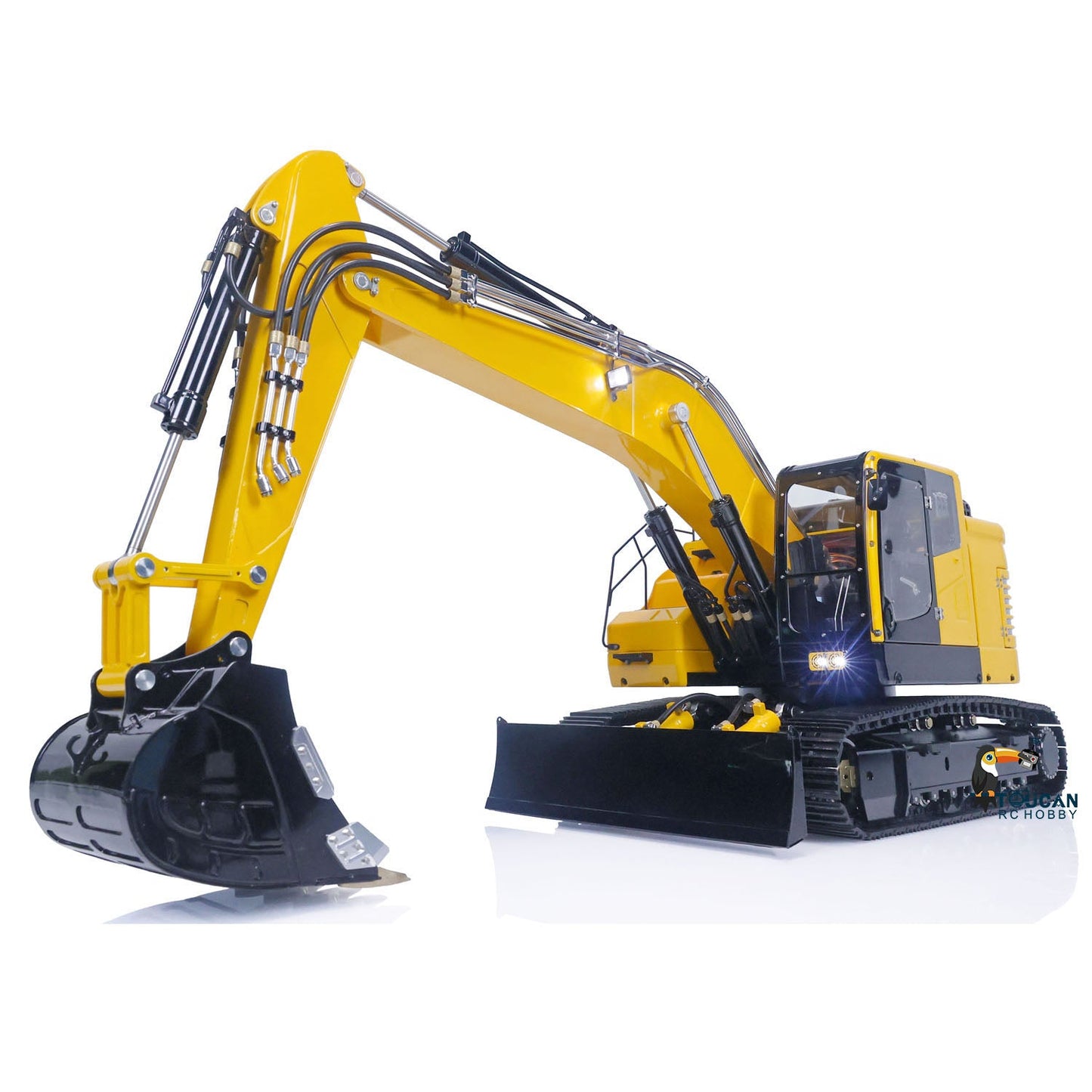 LESU 1:14 Scale Metal Aoue-ET26L RC Hydraulic Excavator ET26L Painted 2 Arms Digger Model Quick Coupler fork Openable Small Bucket Grab
