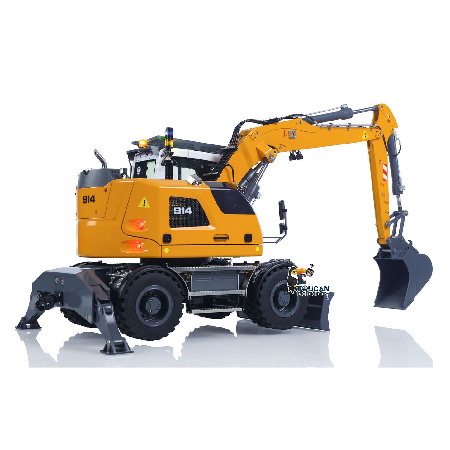 Pre-Order 1/14 RC Hydraulic Wheeled Excavator LR914 8-ways Valve RTR Metal Remote Control 4*4 Digger Model Axle Lock Flysky PL18EV Lite