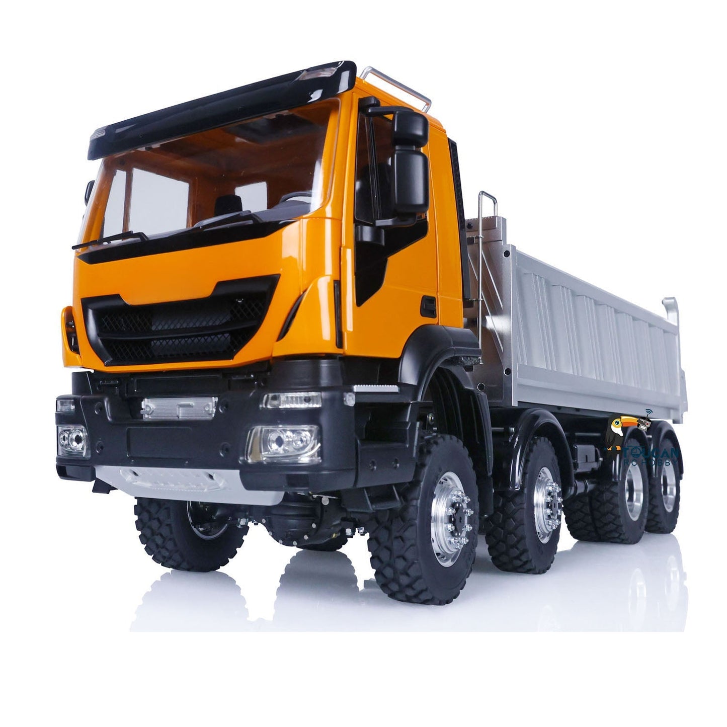 LESU 1/14 Scale RT R8X8 RC Hydraulic Dump Truck Painted Metal Chassis Lock Differential Steering Servo Charger ESC