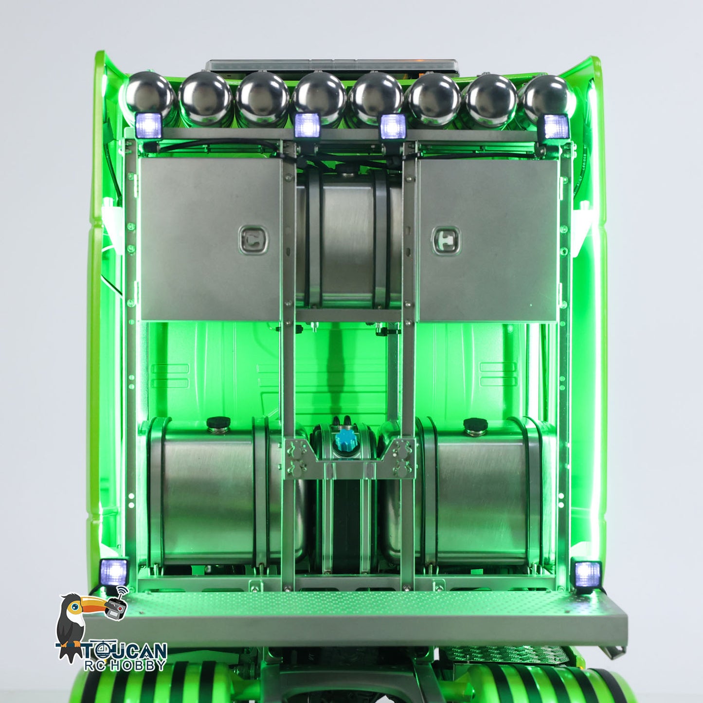 8x8 Metal Chassis 1/14 RC Tractor Truck 770S Remote Control Lorry ST8 Radio Battery RTR Warning Lights Spotlight Magnetic Roof