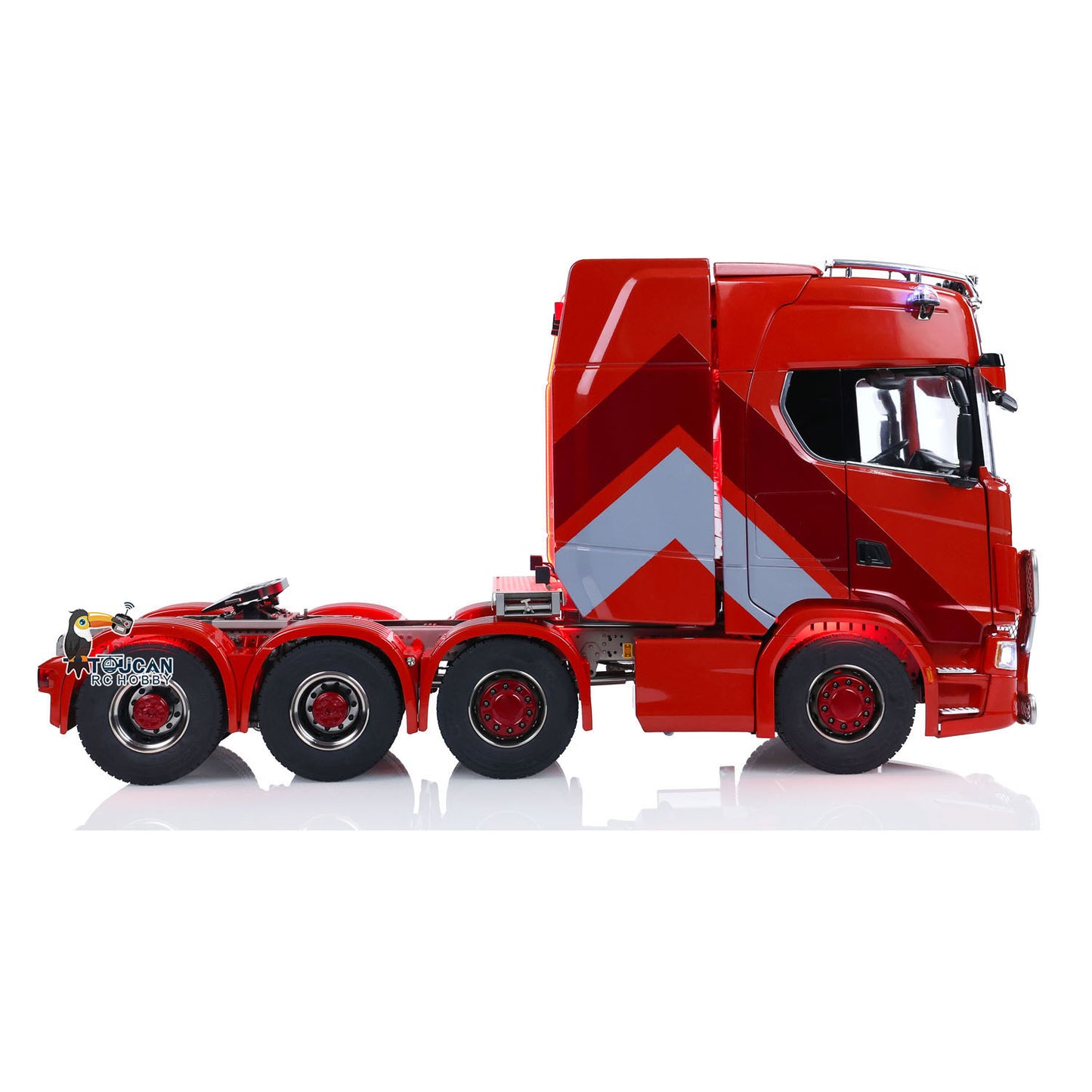 1/14 RC Tractor Truck 770S 8x8 Metal Chassis Remote Control Lorry Lock Differential 3Speed Cab Suspension Smoking ST8 Battery