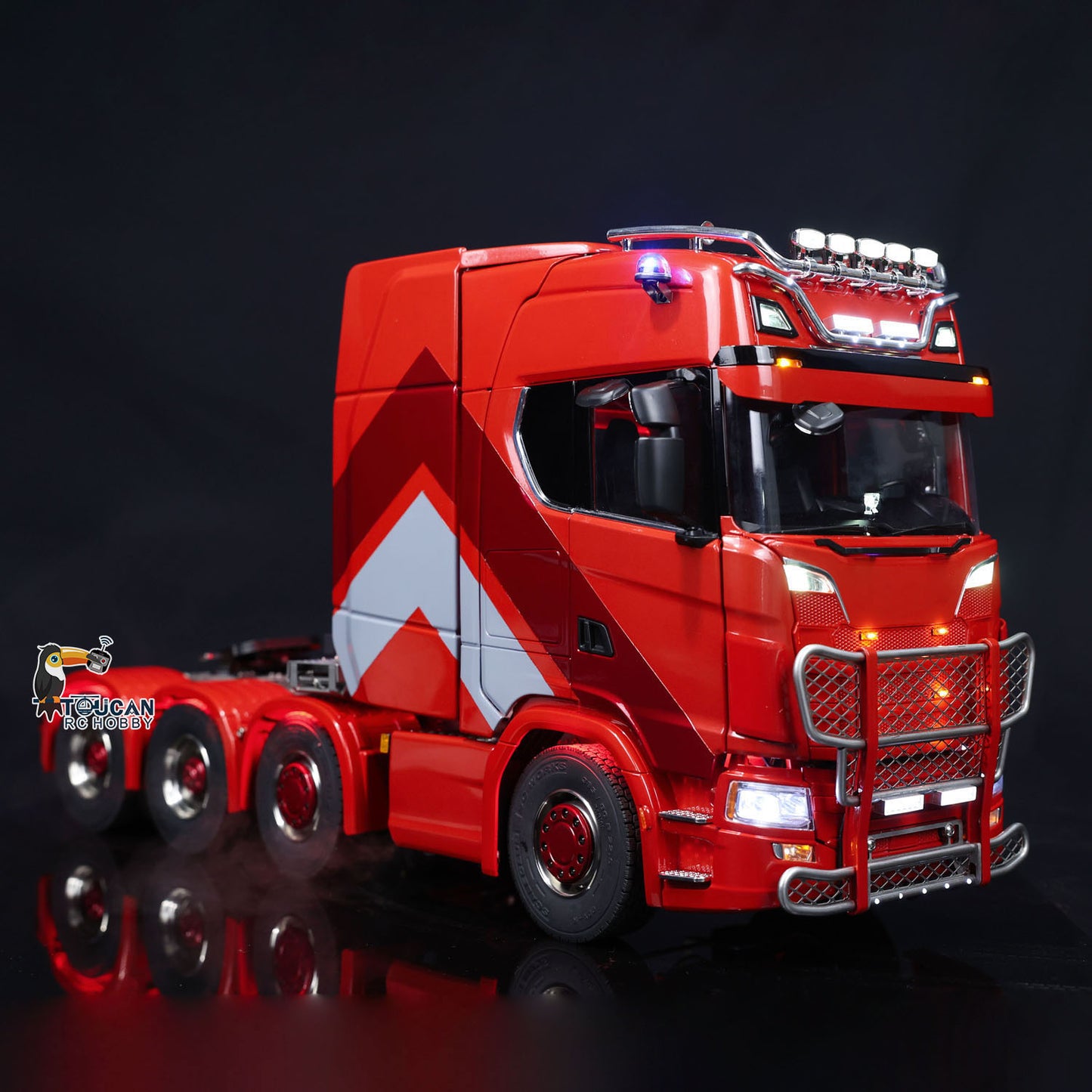 1/14 RC Tractor Truck 770S 8x8 Metal Chassis Remote Control Lorry Lock Differential 3Speed Cab Suspension Smoking ST8 Battery