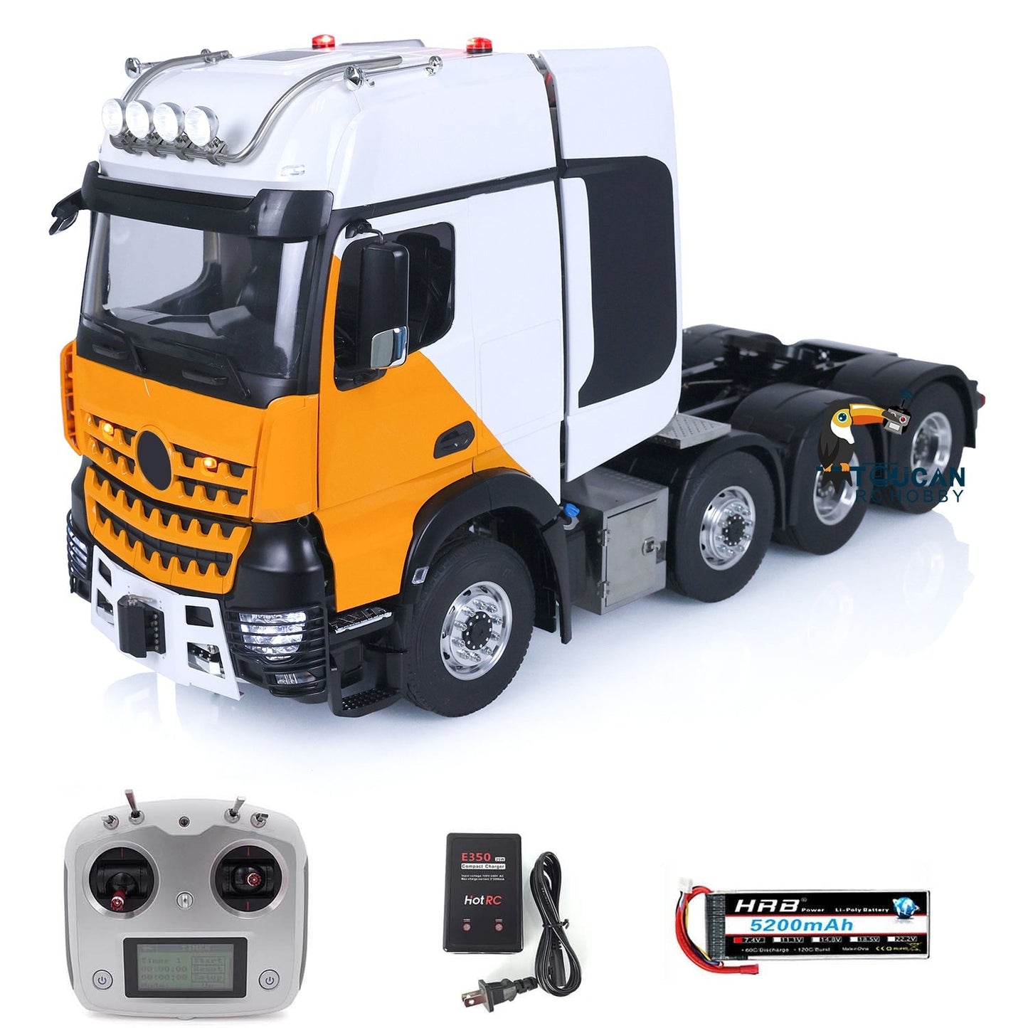 RC Highline Tractor Truck Heavy-duty Metal Chassis RC Highline Tractor Truck DIY for LESU 1/14 3363 1851 Radio Control Car Battery & Radio System & Charger