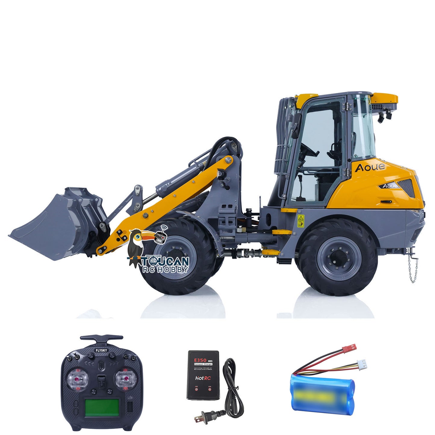 LESU 1/14 Hydraulic RC Loader AOUE MCL8 ST8 Remote Control RTR Car Sound Light DIY Metal Shovel Rake Sieve Bucket Gripper Fork