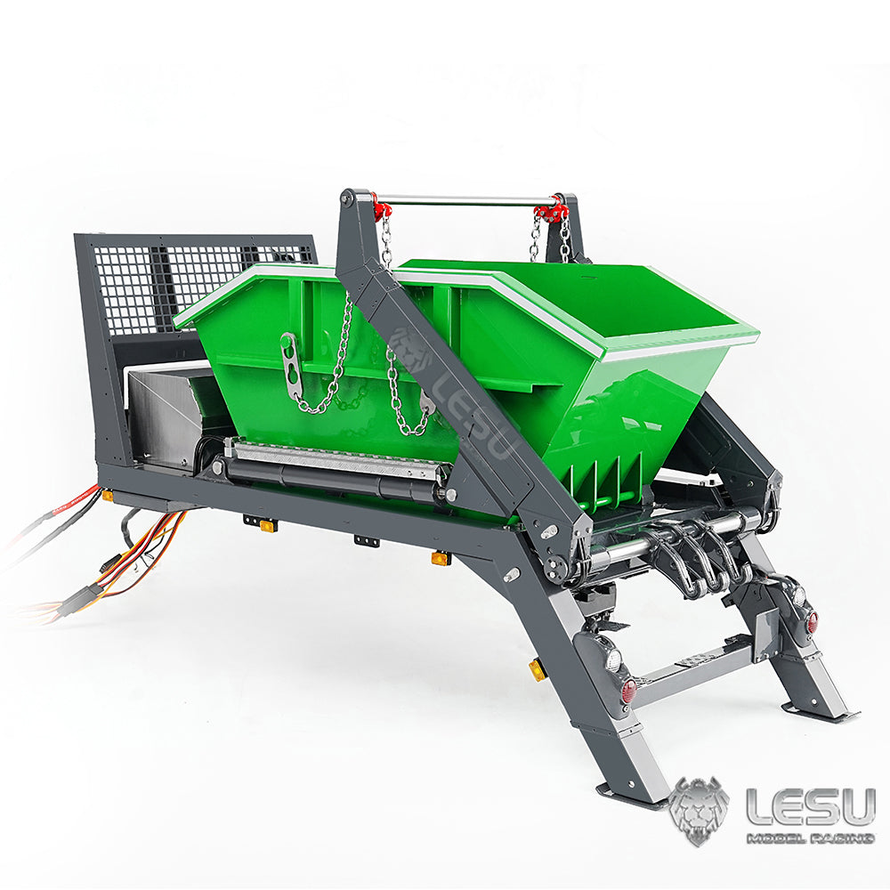 LESU Metal 1/14 RC Hydraulic Swing Arm Garbage Truck 4X4 Skip Loader RTR TGS Car