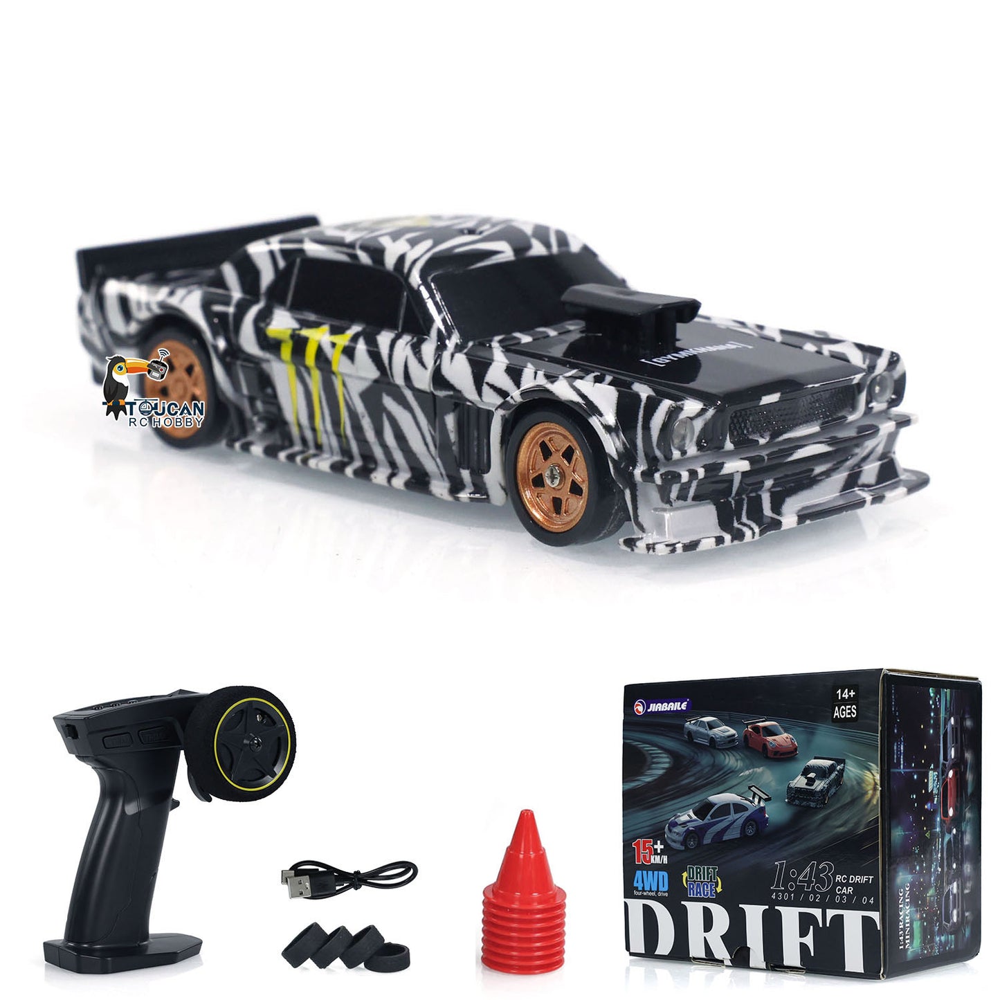 ¡¾FREE SHIPPING¡¿US STOCK 4PCS 1/43 Radio Control Drift Car 4WD RC 2.4g Mini Race Car High Speed Model Toy
