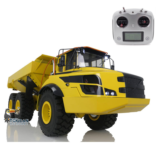 JDM 166 Metal 1/14 RC Hydraulic Articulated Truck 6X6 Dumper Lights I6S Radio