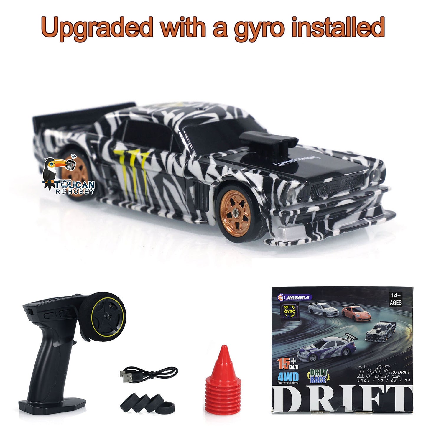 ¡¾FREE SHIPPING¡¿US STOCK Upgrade Version 4Pcs 1/43 Scale RC Drift Race Car Gyro 4WD Ready to Go Mini Car Toy High Speed Model