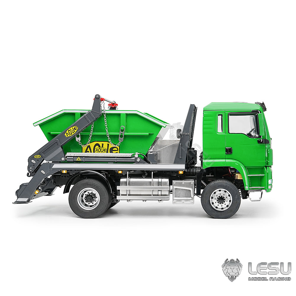 LESU Metal 1/14 RC Hydraulic Swing Arm Garbage Truck 4X4 Skip Loader RTR TGS Car