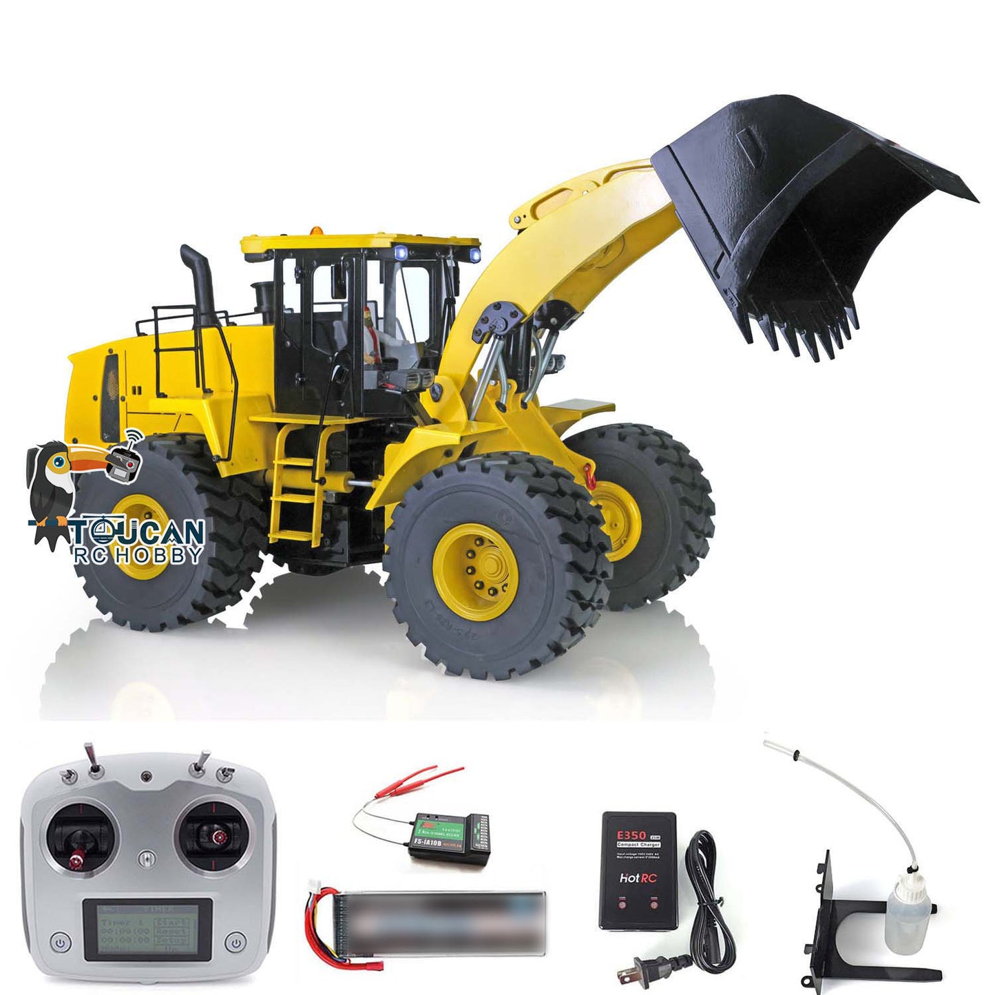 Metal XDRC 1/14 WA470 Hydraulic RC Loader RTR Remote Control Car Painted Model ESC Motor Servo Light Sound Battery Sand Bucket