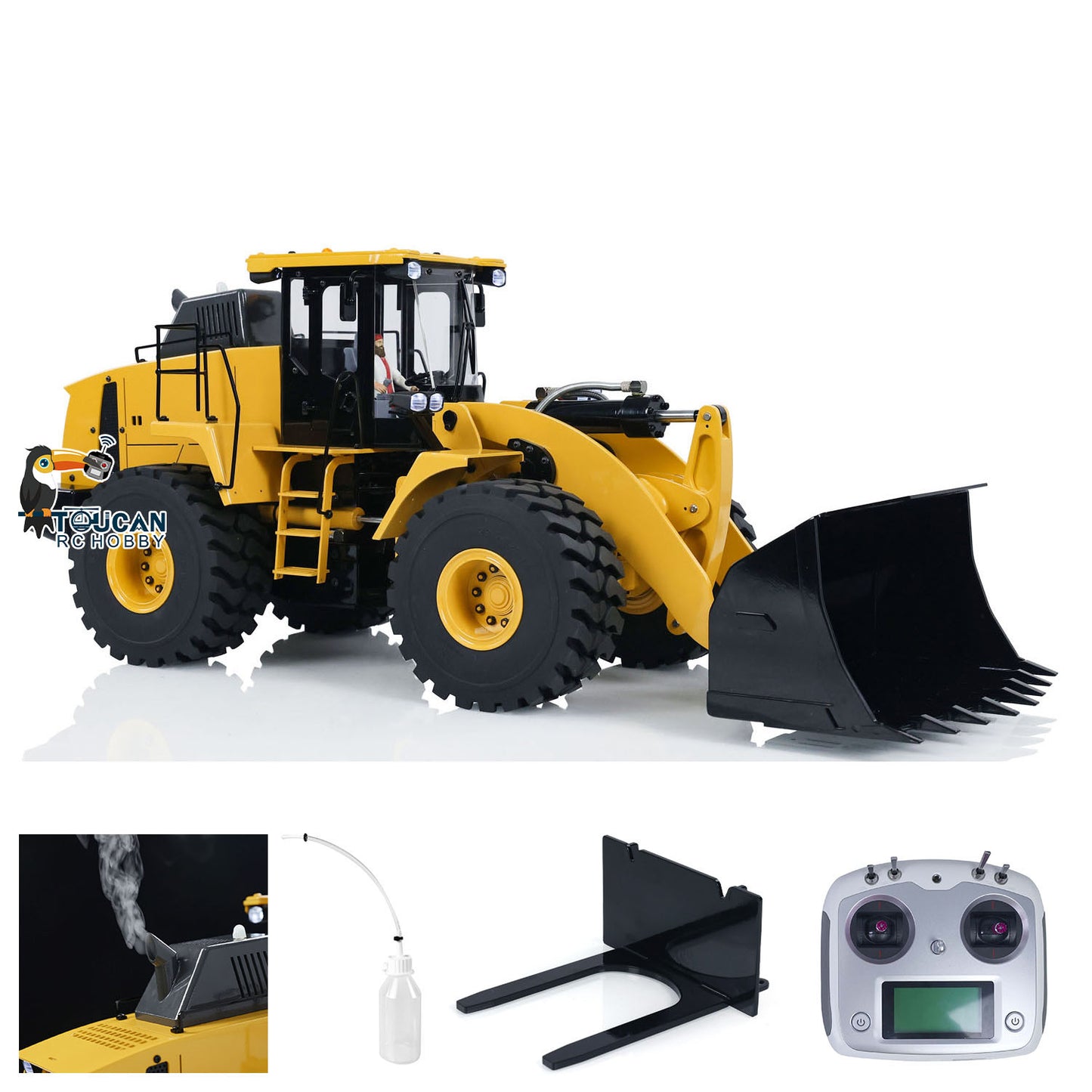 1/14 XDRC WA470 Hydraulic RC Loader Metal Radio Control Construction Vehicle PNP Smoke Sound ESC Servo Motor Sand Bucket